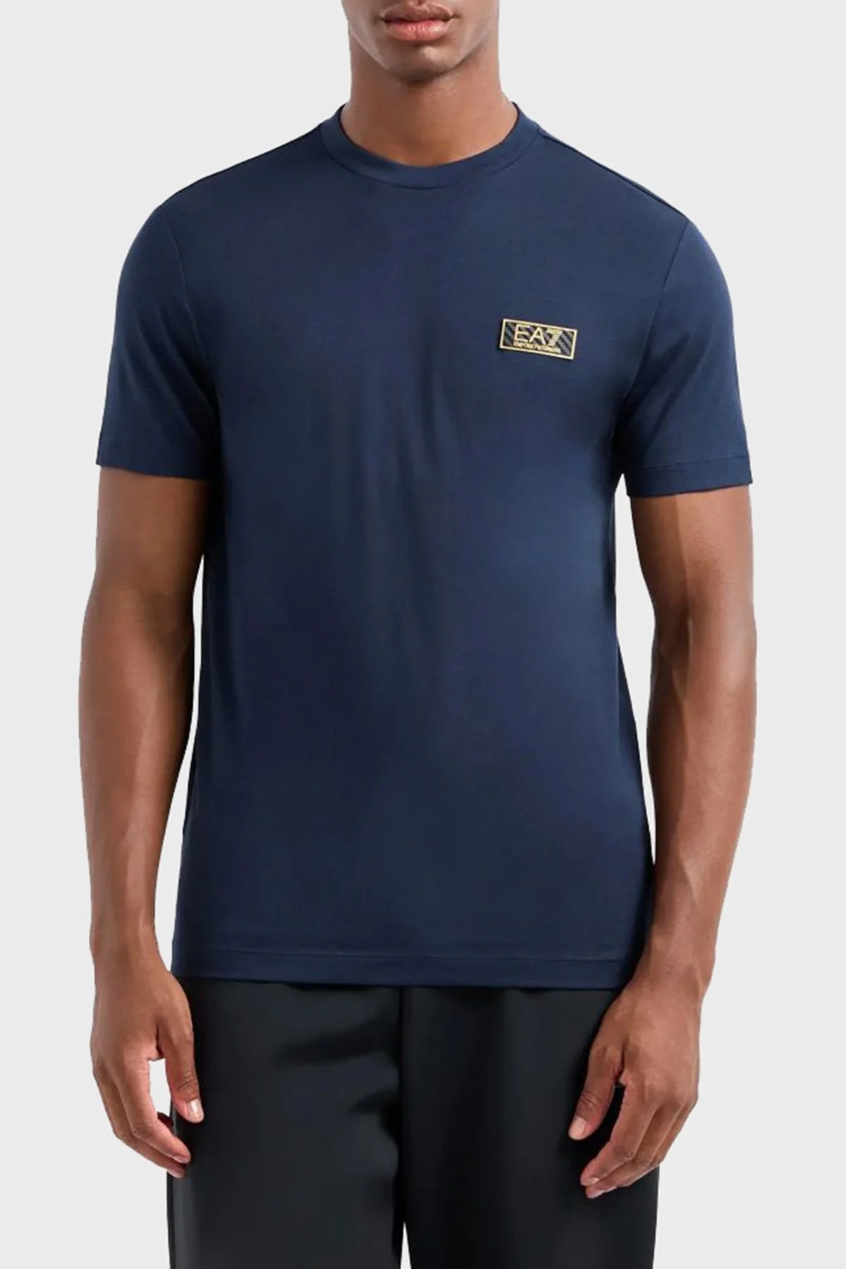 EA7 % 100 Pamuk Regular Fit Bisiklet Yaka Erkek T Shirt 7M000021 AF10170 UB102 LACİVERT - 1