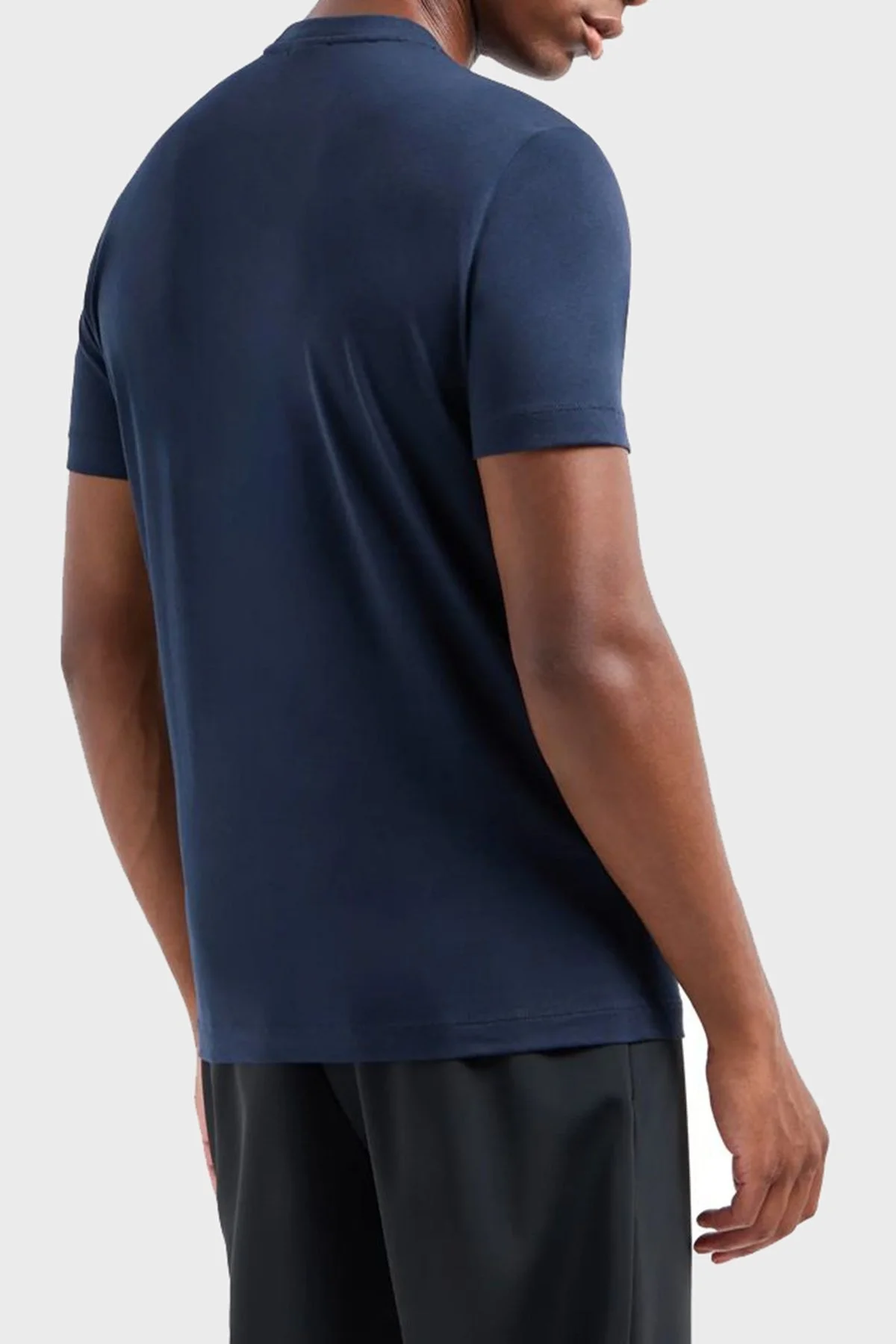 EA7 % 100 Pamuk Regular Fit Bisiklet Yaka Erkek T Shirt 7M000021 AF10170 UB102 LACİVERT - 3