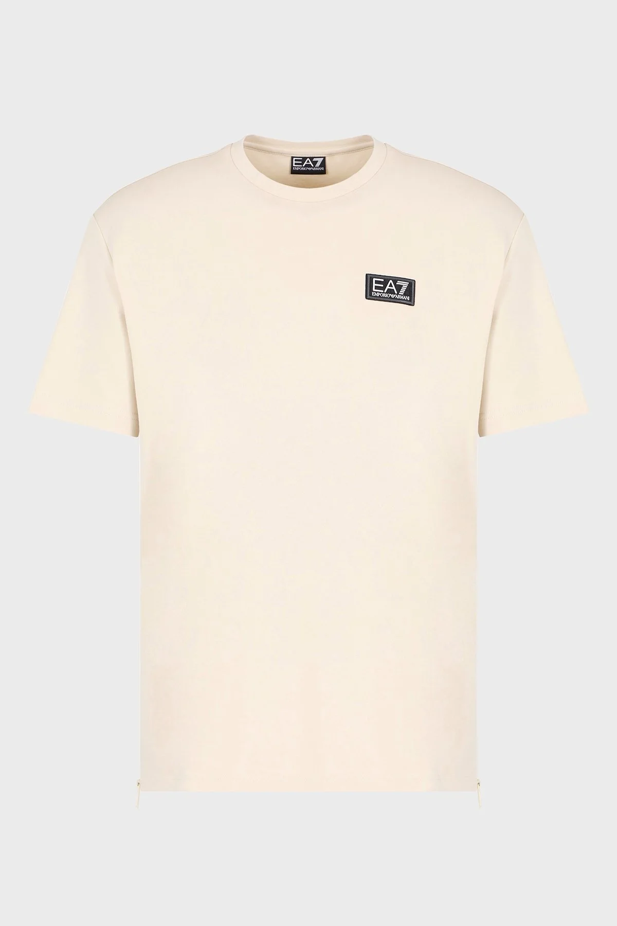 EA7 % 100 Pamuk Regular Fit Bisiklet Yaka Logolu Erkek T Shirt 7M000516 AF14616 U1079 KREM - 5