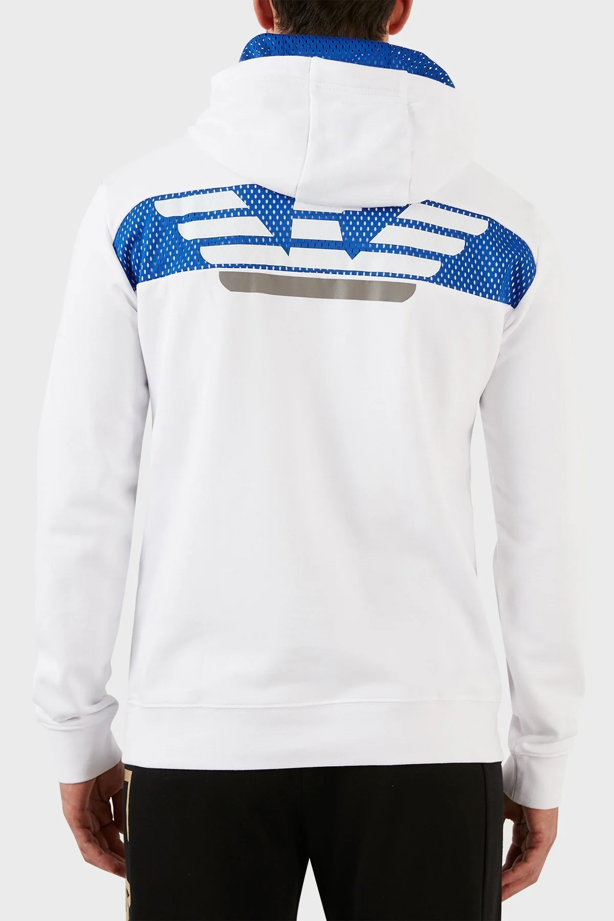 EA7 % 100 Pamuk Regular Fit Cepli Kapüşonlu Erkek Sweat 6LPM72 PJEQZ 1100 BEYAZ - 5