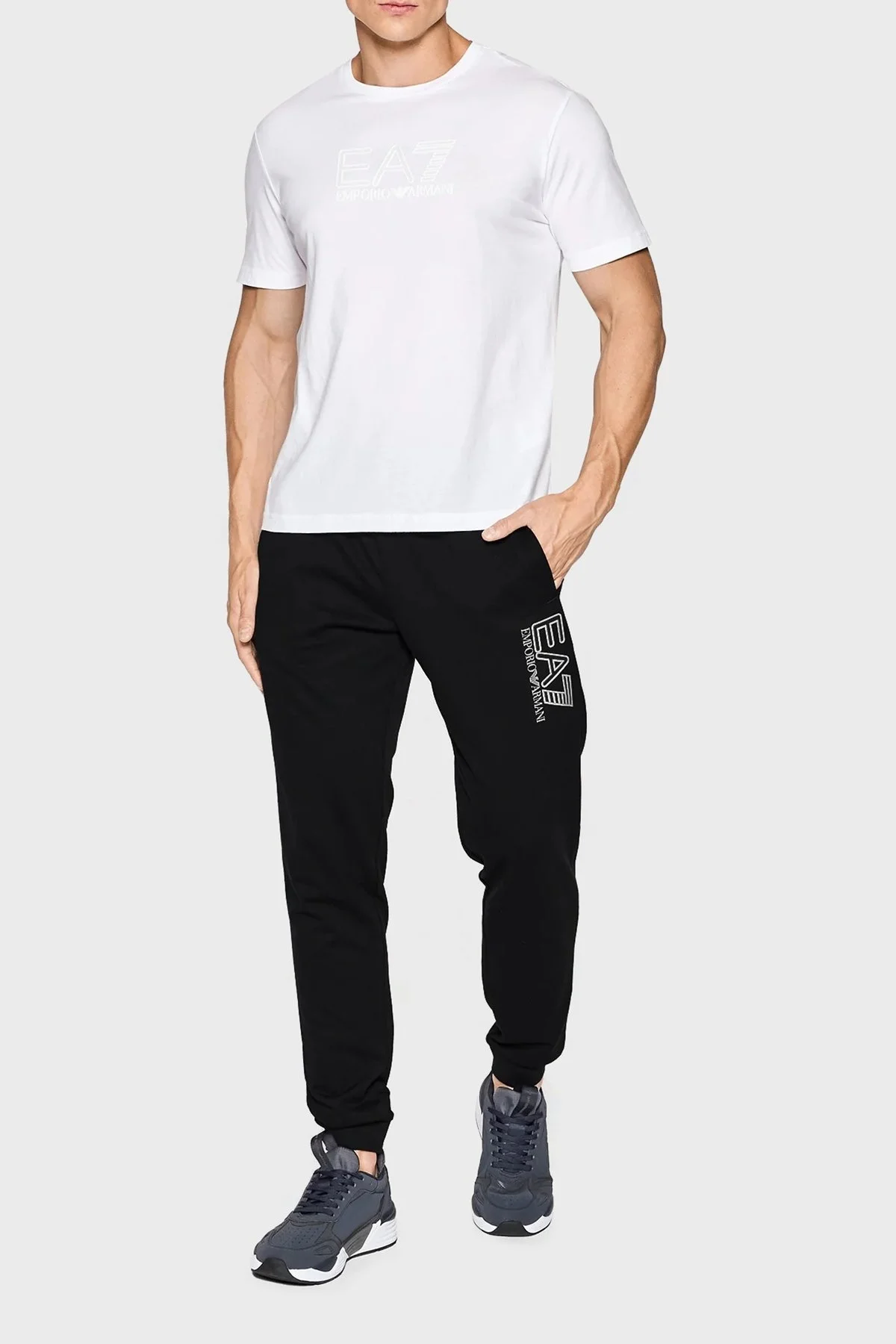 Ea7 % 100 Pamuk Regular Fit Jogger Spor Erkek Pantolon S 3LPP72 PJ05Z 1200 SİYAH - 2
