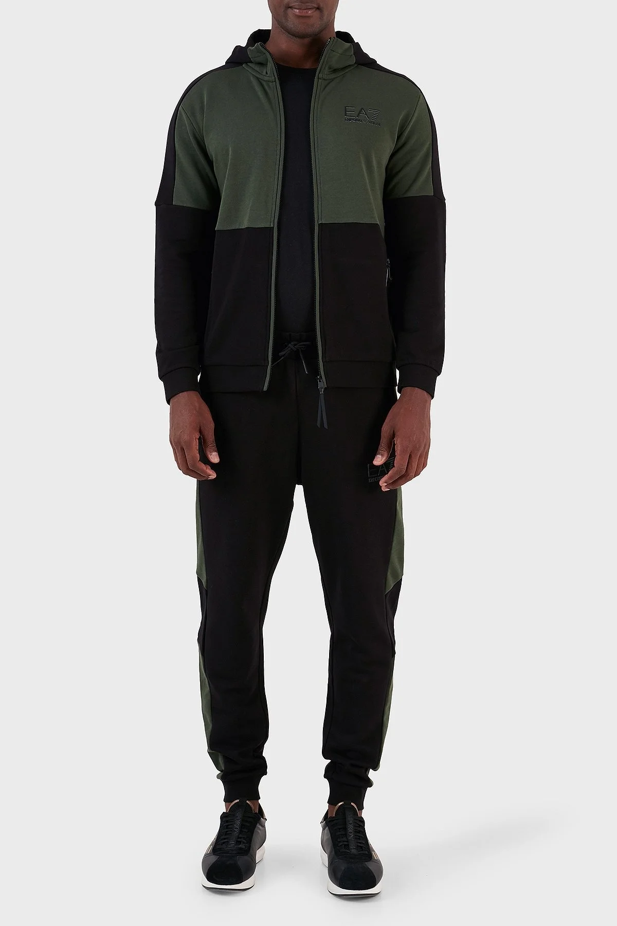 EA7 % 100 Pamuk Regular Fit Kapüşonlu Erkek Sweat 6RPM33 PJEQZ 1200 SİYAH - 4