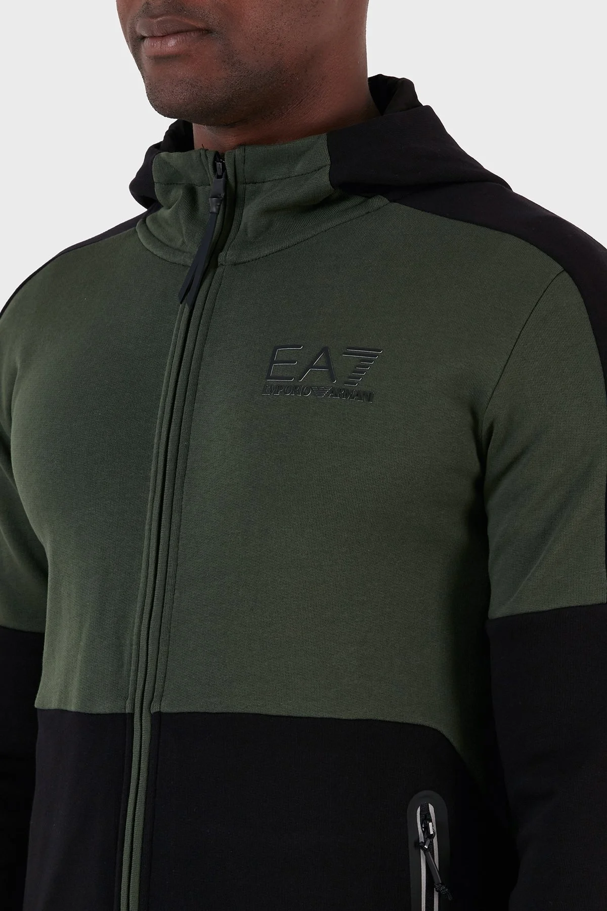EA7 % 100 Pamuk Regular Fit Kapüşonlu Erkek Sweat 6RPM33 PJEQZ 1200 SİYAH - 5
