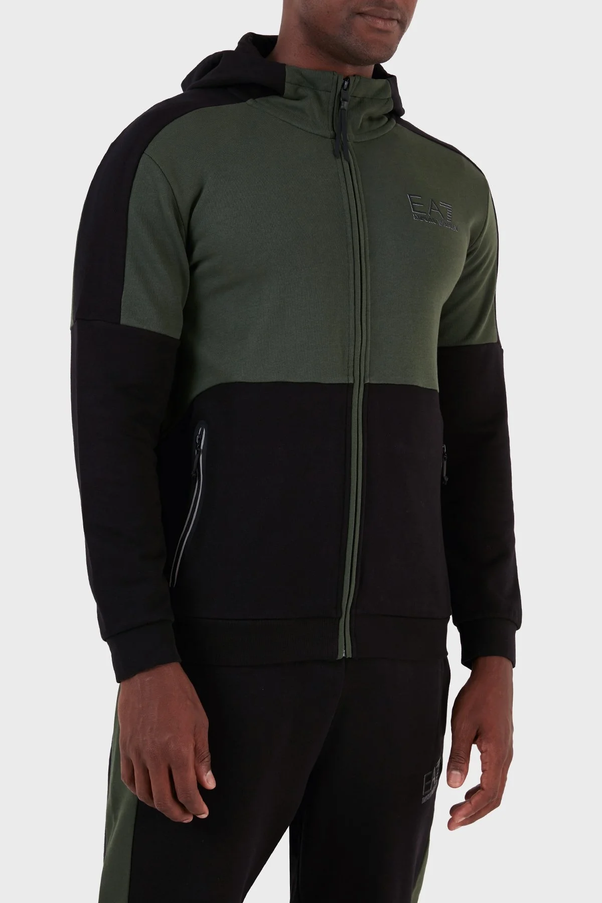 EA7 % 100 Pamuk Regular Fit Kapüşonlu Erkek Sweat 6RPM33 PJEQZ 1200 SİYAH - 6