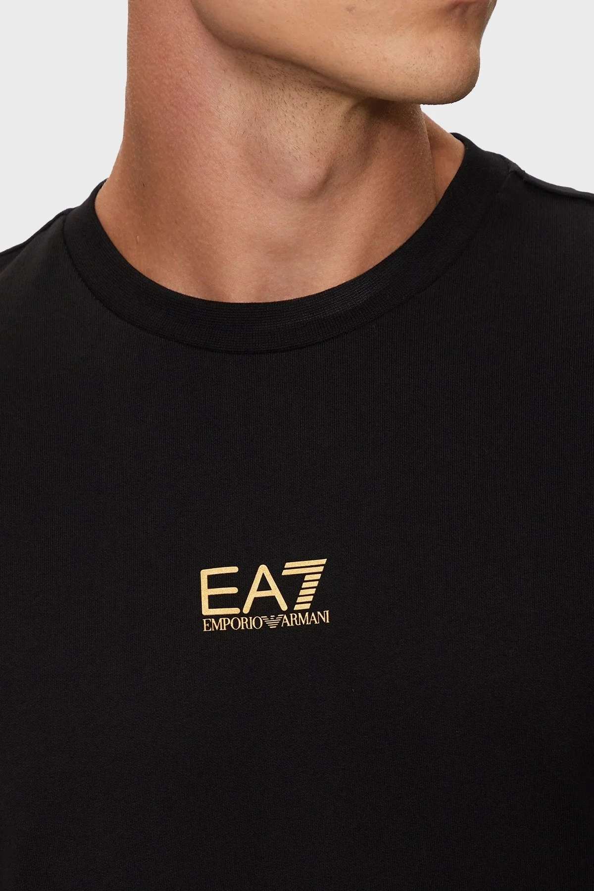 EA7 % 100 Pamuklu Bisiklet Yaka Erkek Sweat 8NPM30 PJVRZ 0208 SİYAH - 4