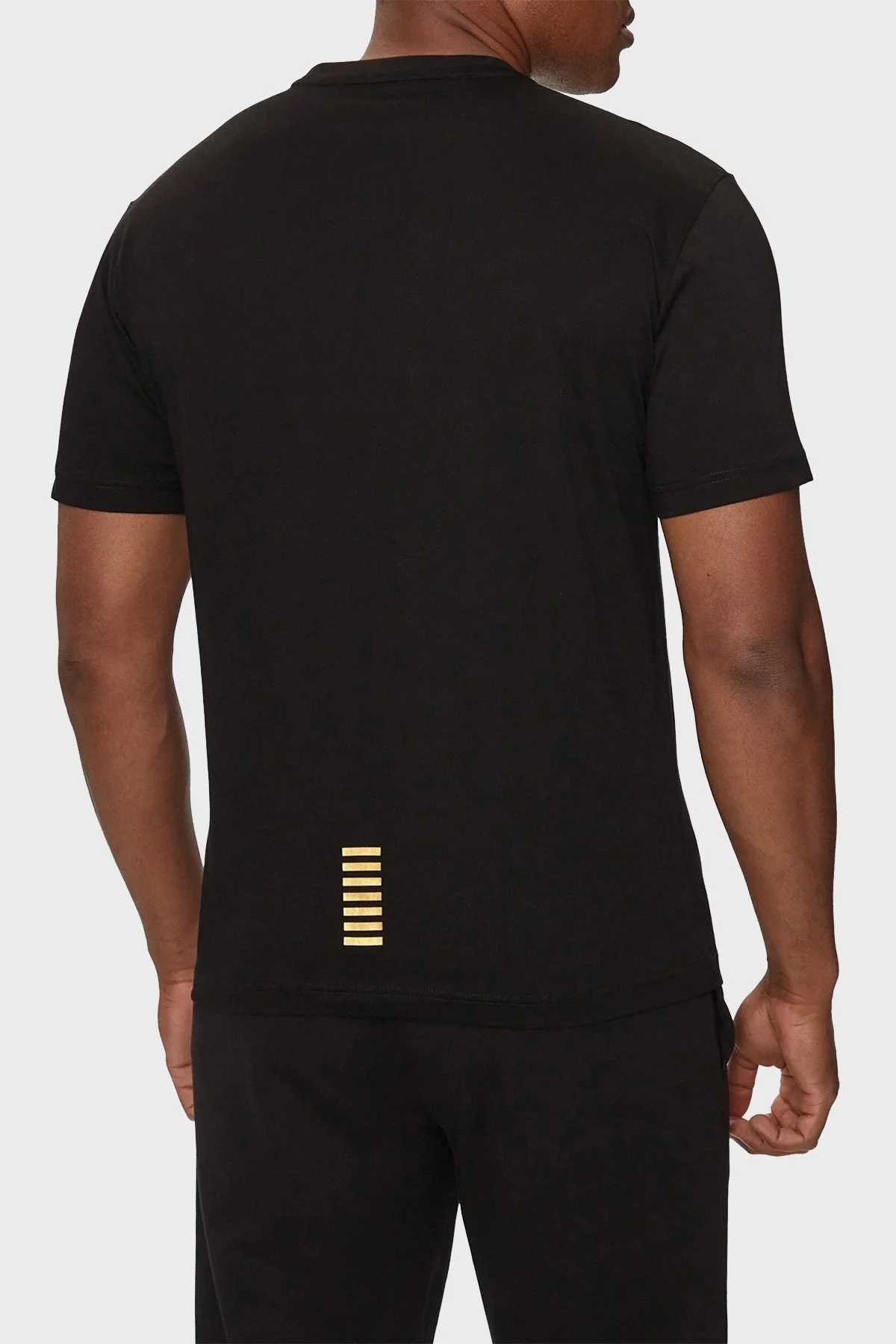 EA7 % 100 Pamuklu Bisiklet Yaka Erkek T Shirt 8NPT25 PJVPZ 0208 SİYAH - 4