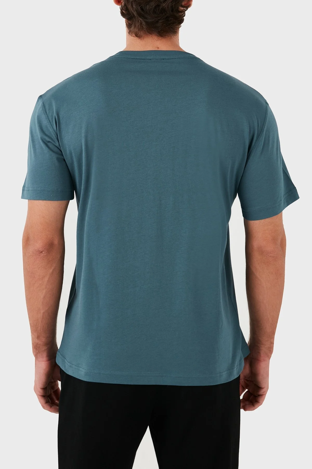 EA7 % 100 Pamuklu Bisiklet Yaka Regular Fit Erkek T Shirt 3DPT05 PJ02Z 1821 PETROL - 8