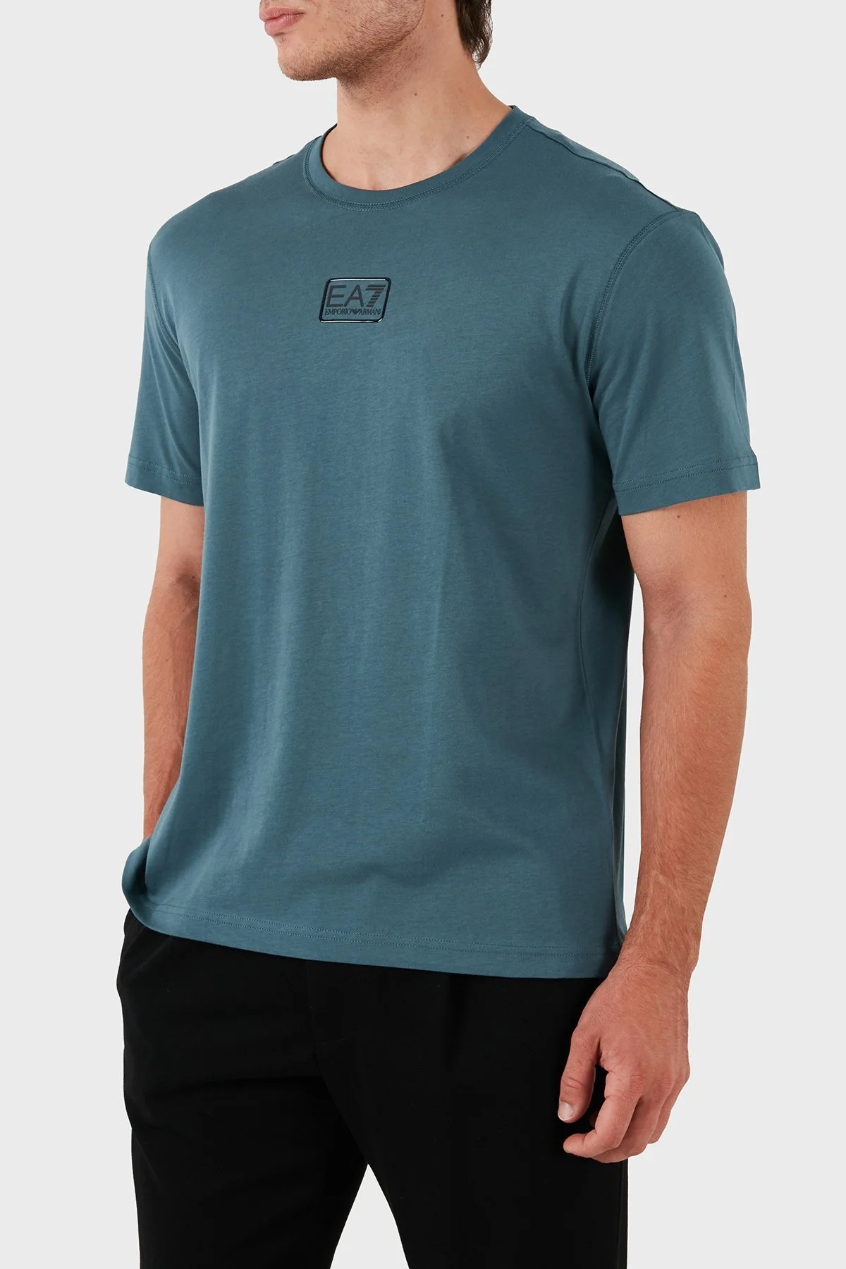 EA7 % 100 Pamuklu Bisiklet Yaka Regular Fit Erkek T Shirt 3DPT05 PJ02Z 1821 PETROL - 9