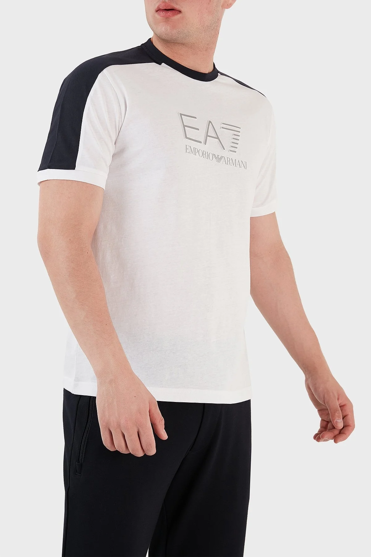 EA7 % 100 Pamuklu Regular Fit Bisiklet Yaka Erkek T Shirt 6LPT06 PJ02Z 1100 BEYAZ - 2