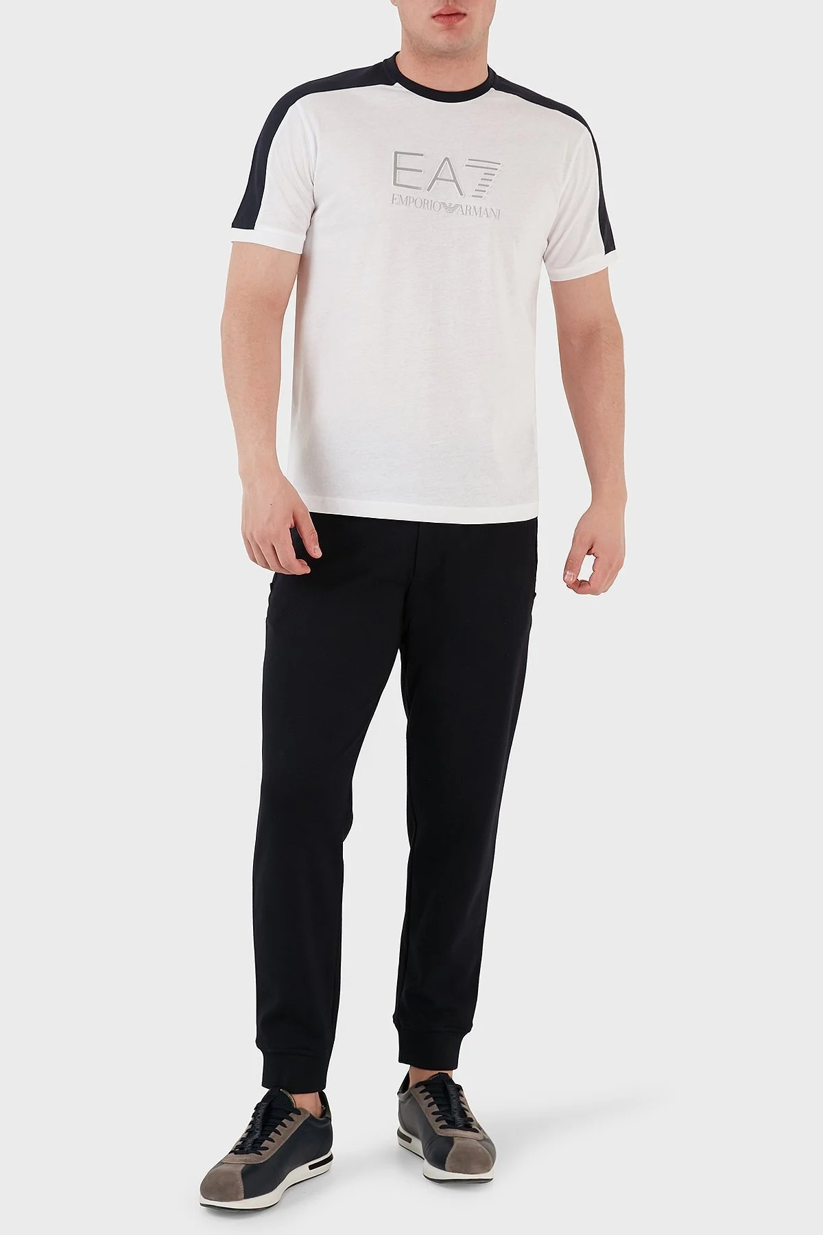 EA7 % 100 Pamuklu Regular Fit Bisiklet Yaka Erkek T Shirt 6LPT06 PJ02Z 1100 BEYAZ - 4