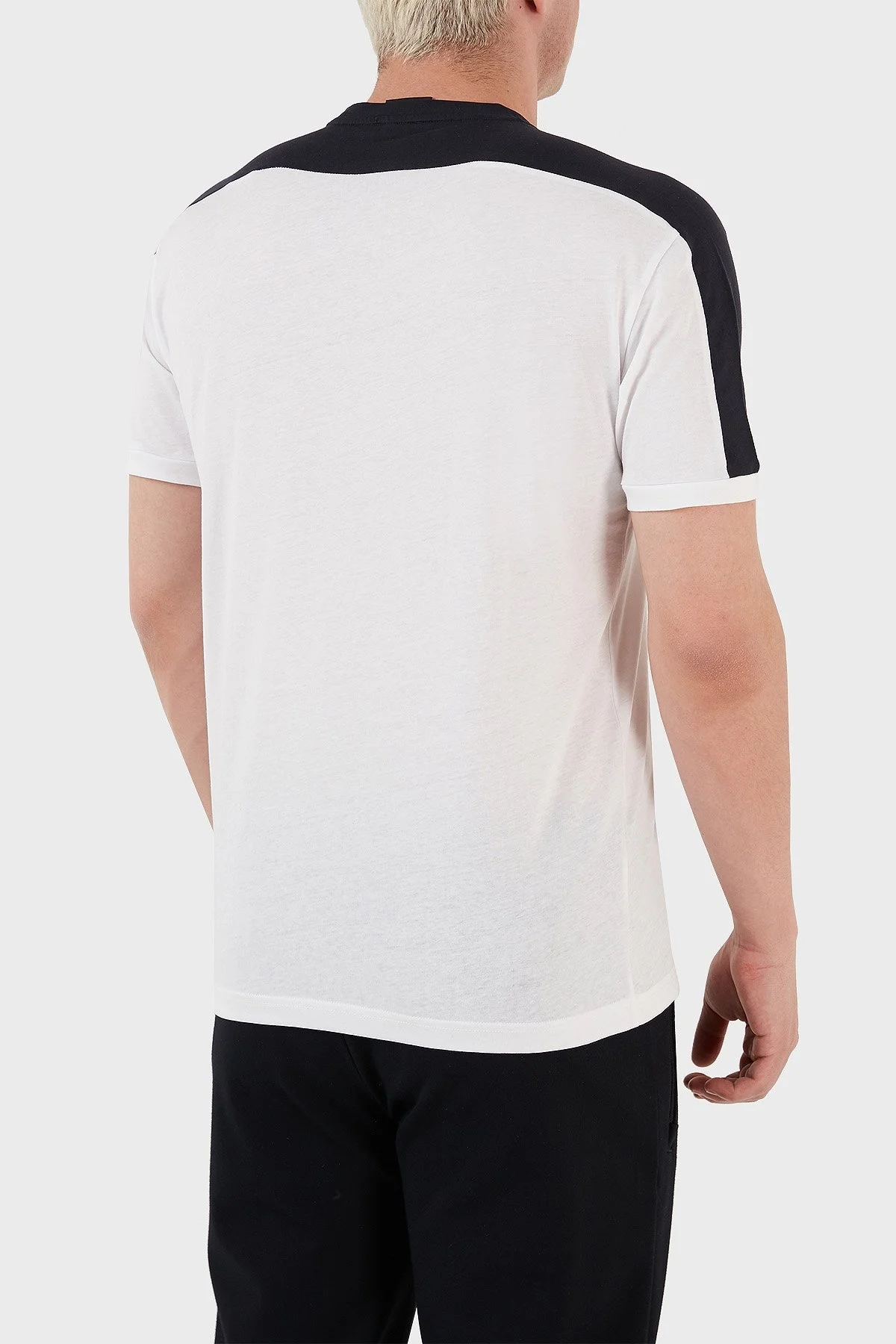 EA7 % 100 Pamuklu Regular Fit Bisiklet Yaka Erkek T Shirt 6LPT06 PJ02Z 1100 BEYAZ - 5