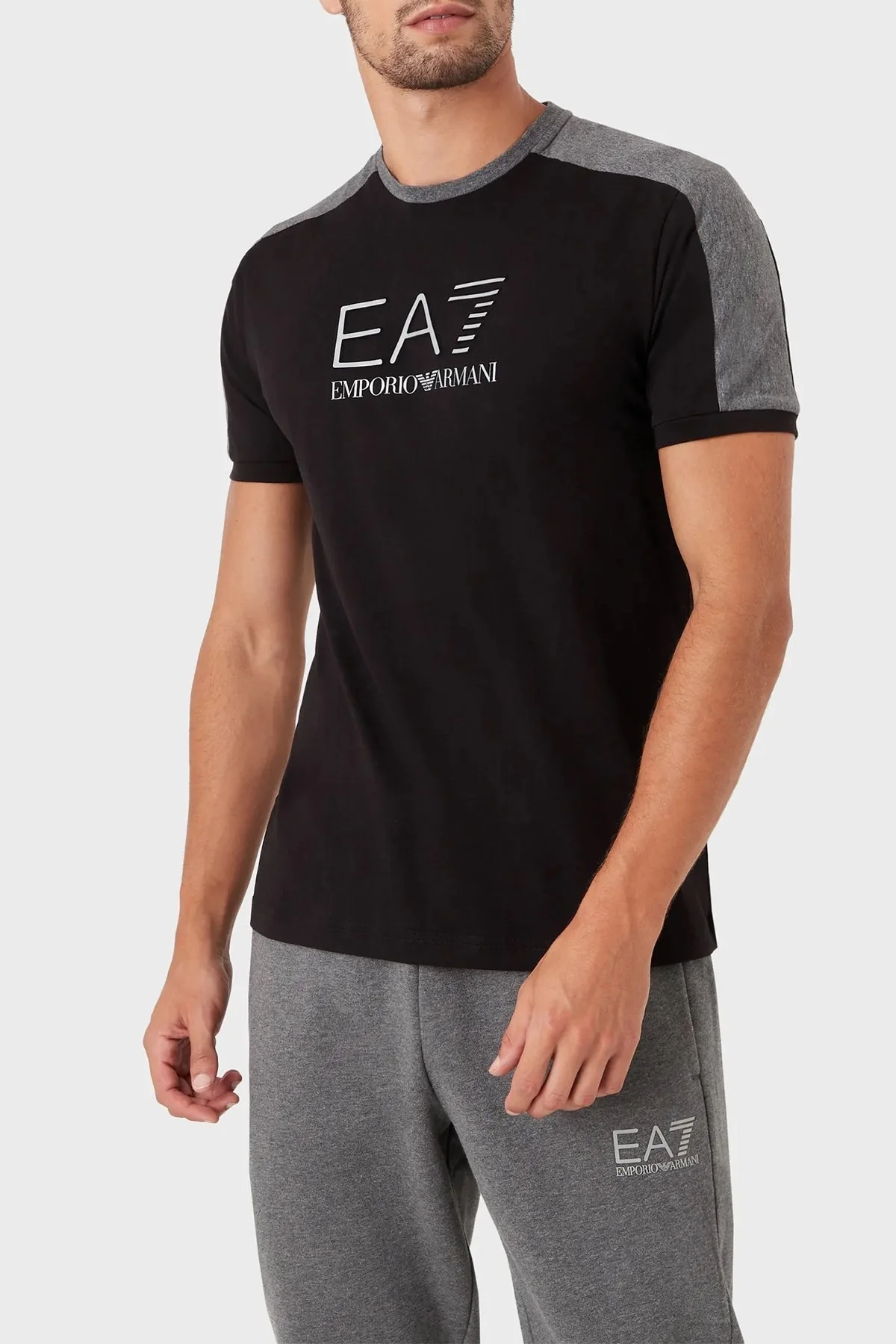 EA7 % 100 Pamuklu Regular Fit Bisiklet Yaka Erkek T Shirt 6LPT06 PJ02Z 1200 SİYAH - 1
