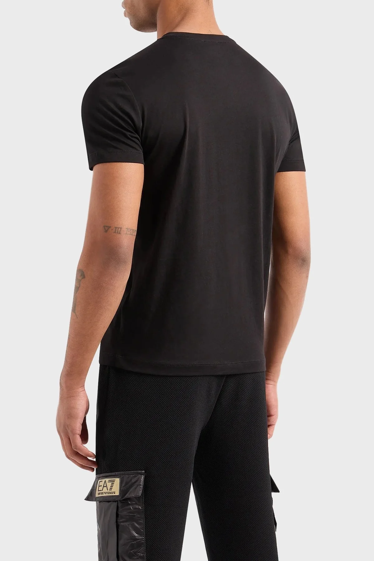 EA7 % 100 Pamuklu Regular Fit Erkek T Shirt 3DPT08 PJM9Z 1200 SİYAH - 3