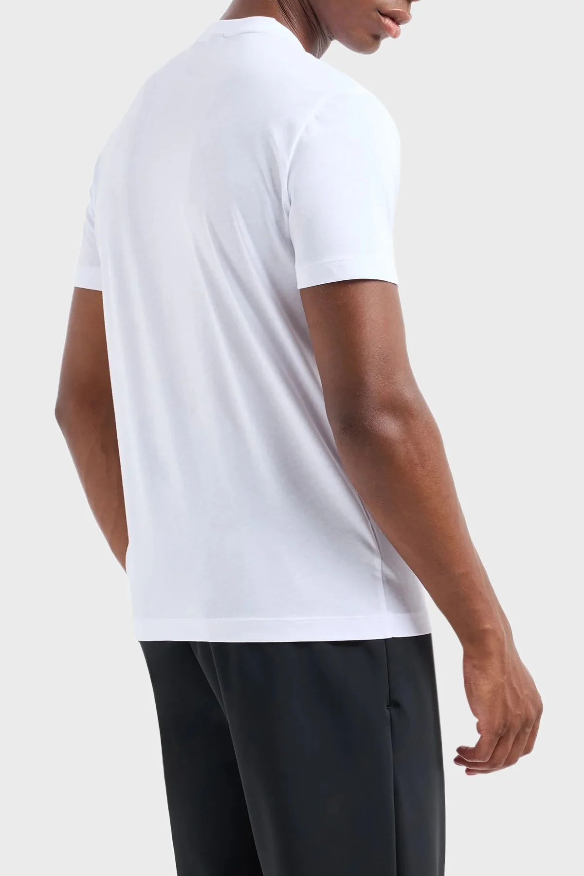 EA7 % 100 Pamuklu Regular Fit Erkek T Shirt 7M000021 AF10170 U0002 BEYAZ - 3