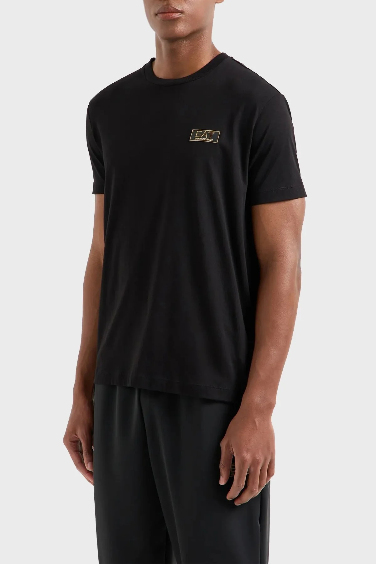 EA7 % 100 Pamuklu Regular Fit Erkek T Shirt 7M000021 AF10170 UC001 SİYAH - 1