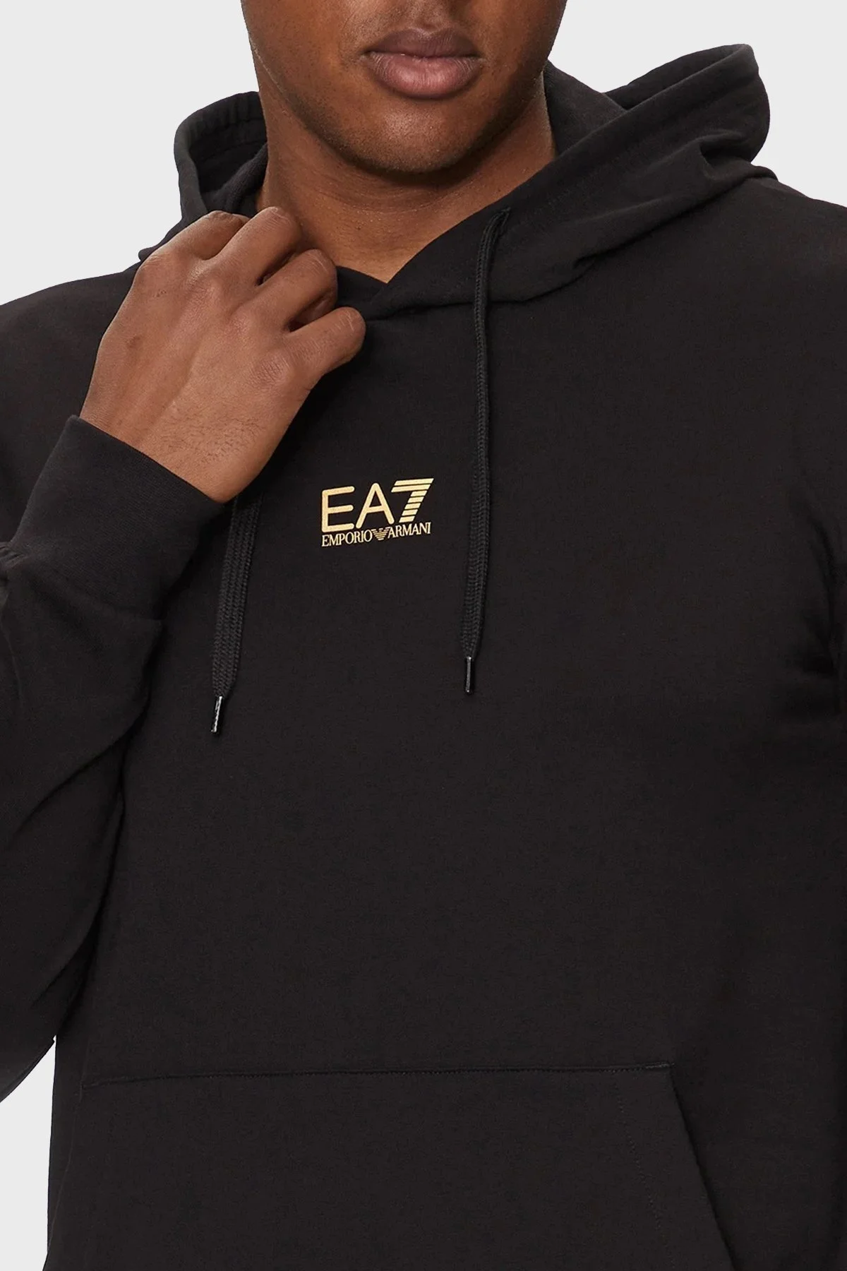 EA7 % 100 Pamuklu Regular Fit Kapüşonlu Erkek Sweat 8NPM32 PJVRZ 0208 SİYAH - 2