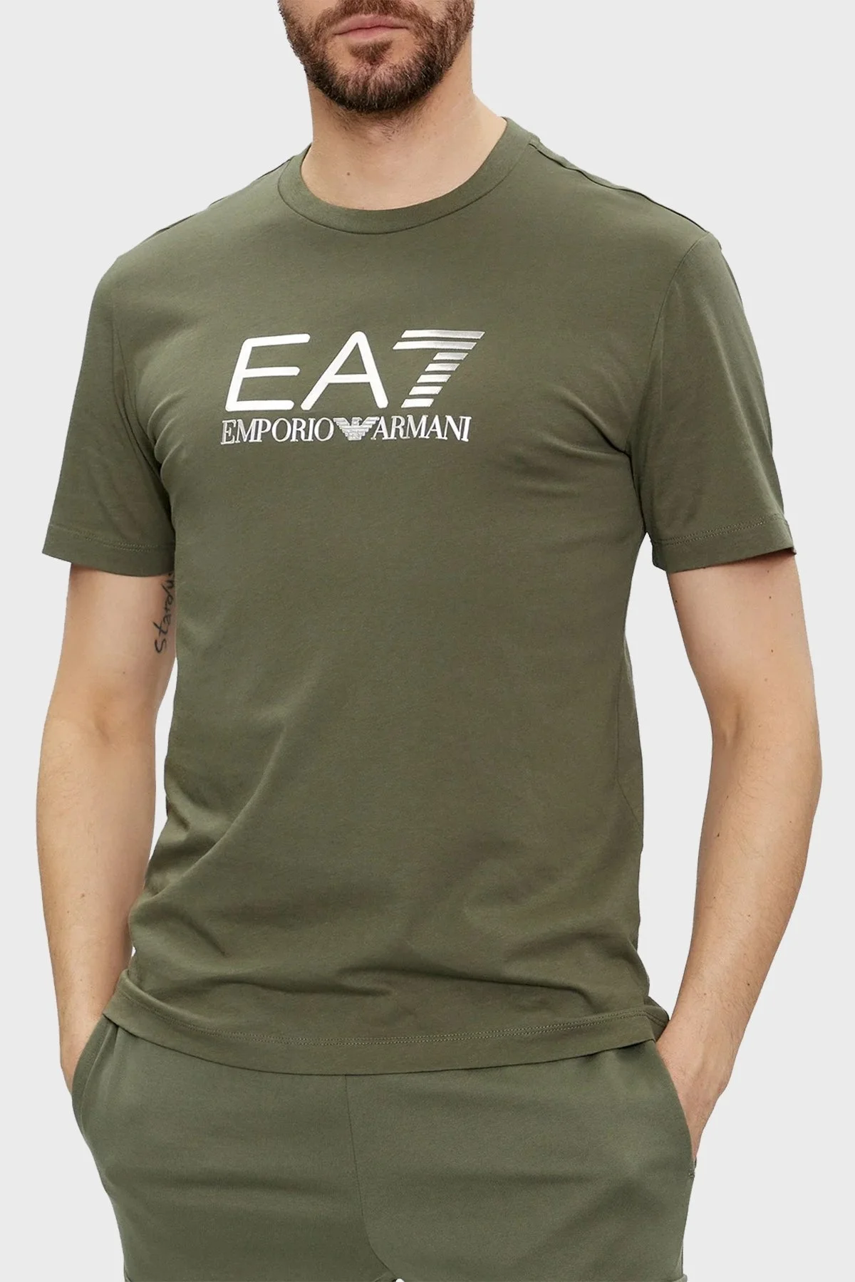 EA7 % 100 Pamuklu Slim Fit Erkek T Shirt 3DPT71 PJM9Z 1846 YEŞİL - 6