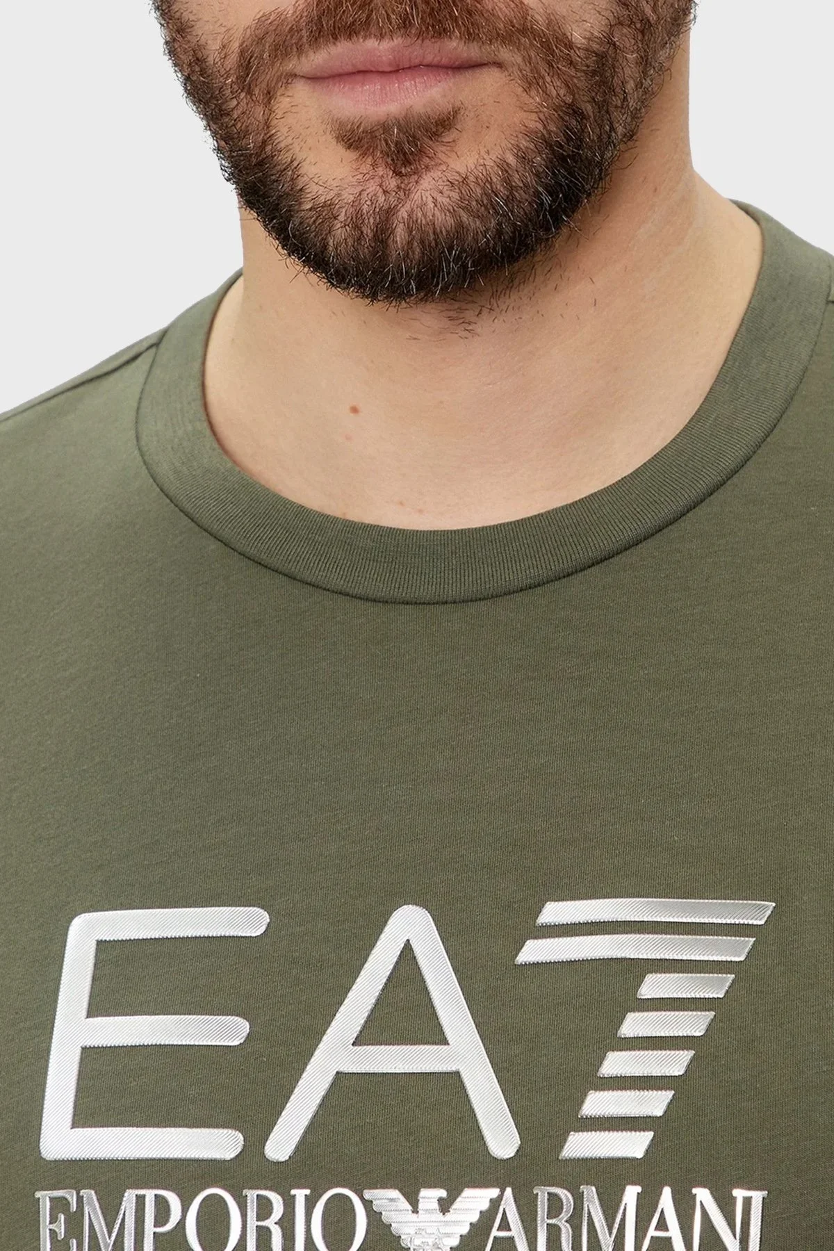 EA7 % 100 Pamuklu Slim Fit Erkek T Shirt 3DPT71 PJM9Z 1846 YEŞİL - 7