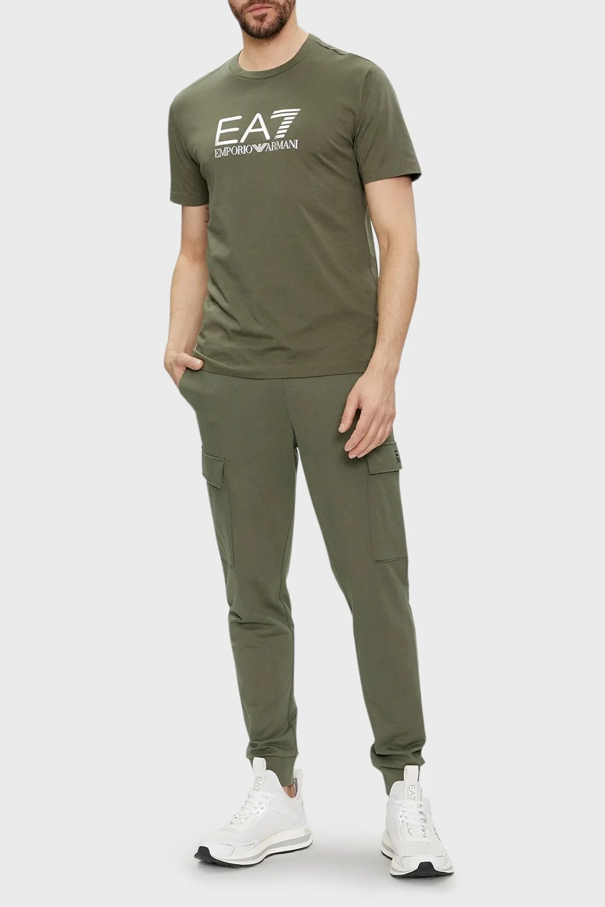 EA7 % 100 Pamuklu Slim Fit Erkek T Shirt 3DPT71 PJM9Z 1846 YEŞİL - 8