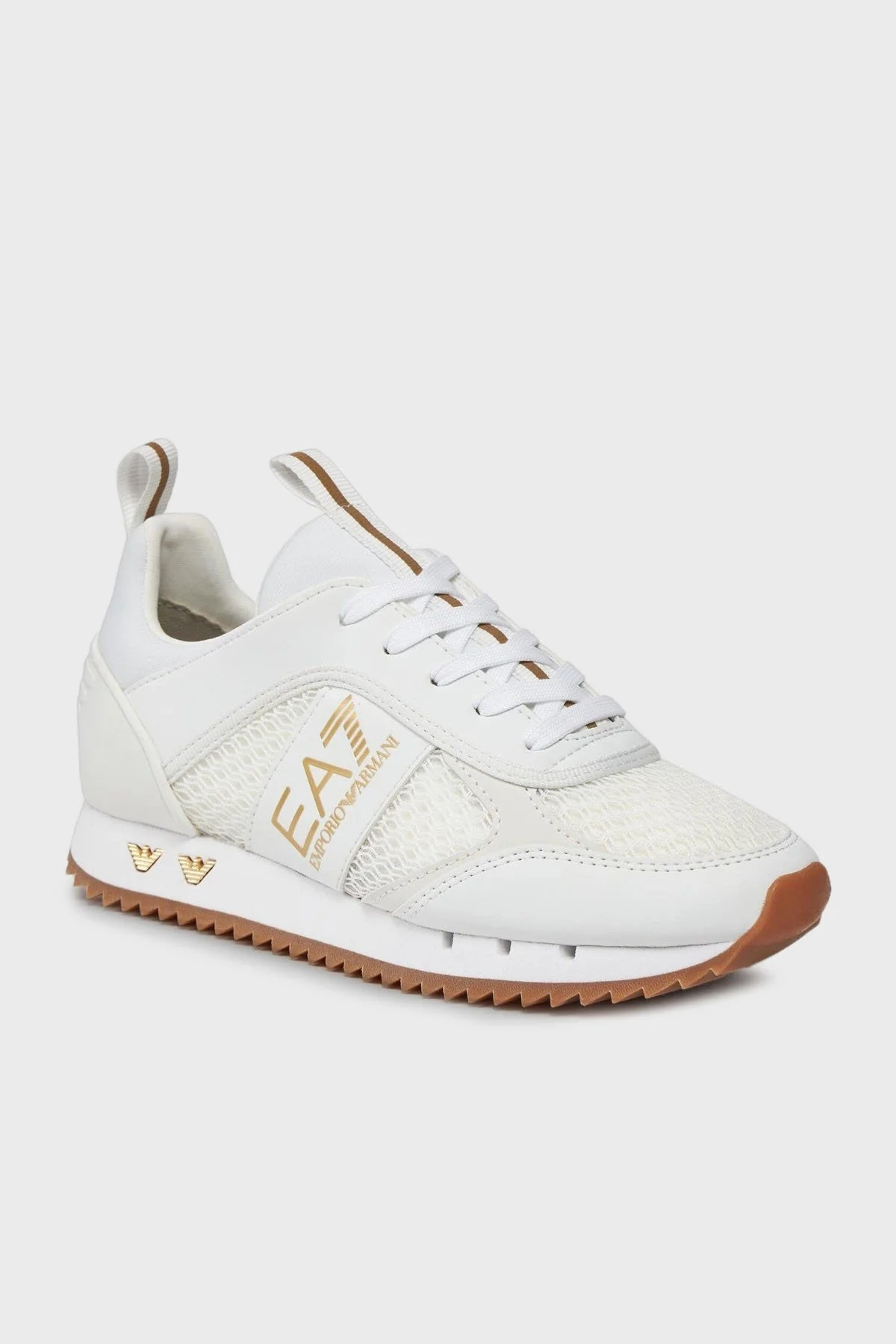 EA7 Bağcıklı Logolu Sneaker Unisex Ayakkabı X8X027 XK050 T603 BEYAZ-GOLD - 7