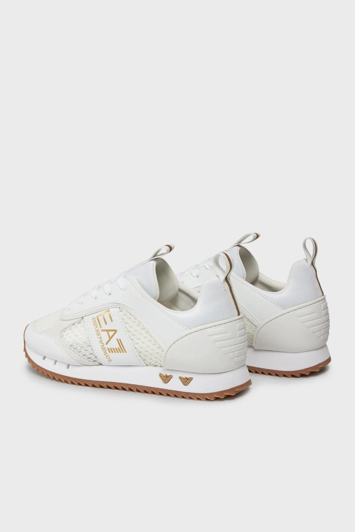 EA7 Bağcıklı Logolu Sneaker Unisex Ayakkabı X8X027 XK050 T603 BEYAZ-GOLD - 8