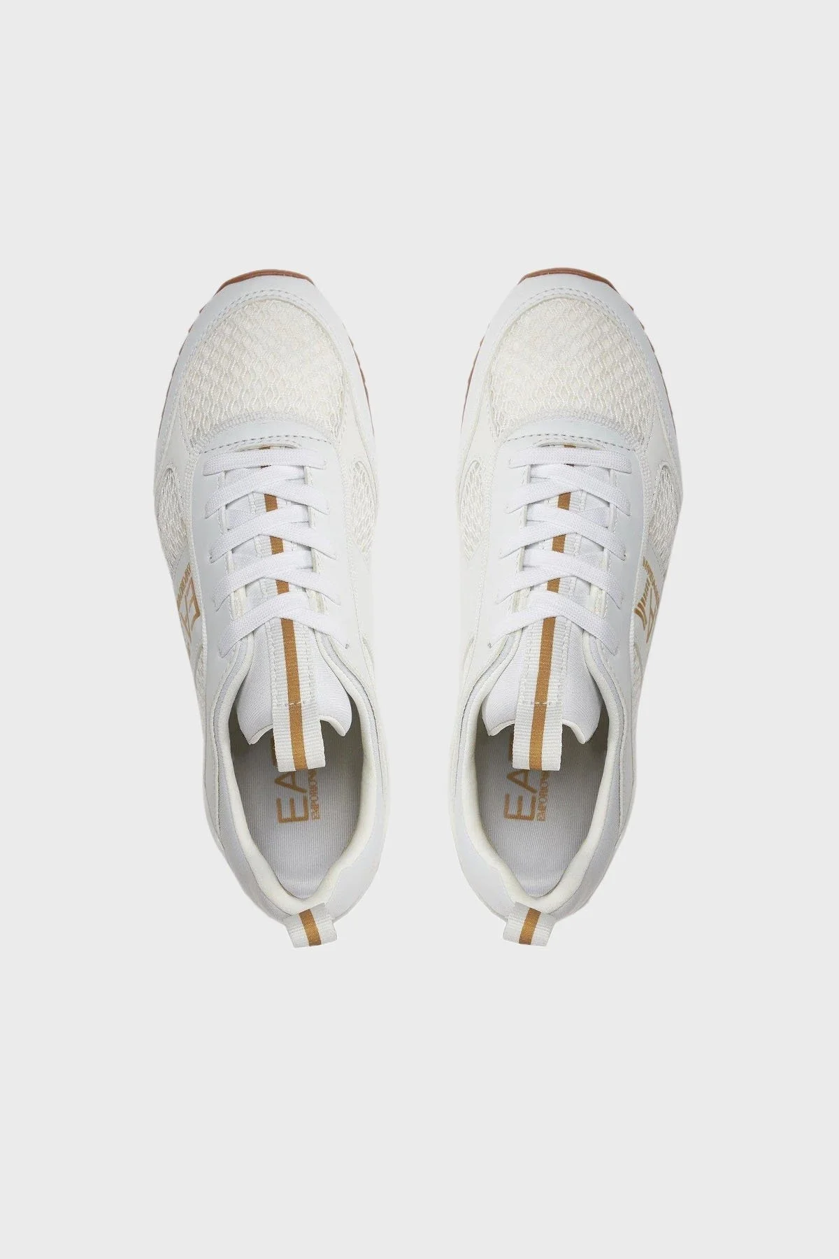 EA7 Bağcıklı Logolu Sneaker Unisex Ayakkabı X8X027 XK050 T603 BEYAZ-GOLD - 9