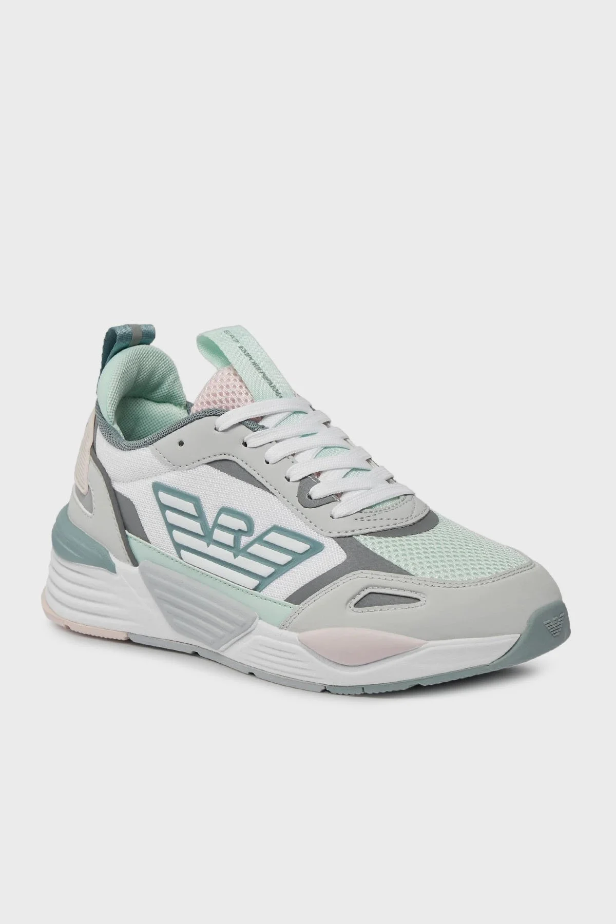 EA7 Bağcıklı Logolu Sneaker Unisex Ayakkabı X8X070 XK165 T578 BEYAZ-GRİ - 9