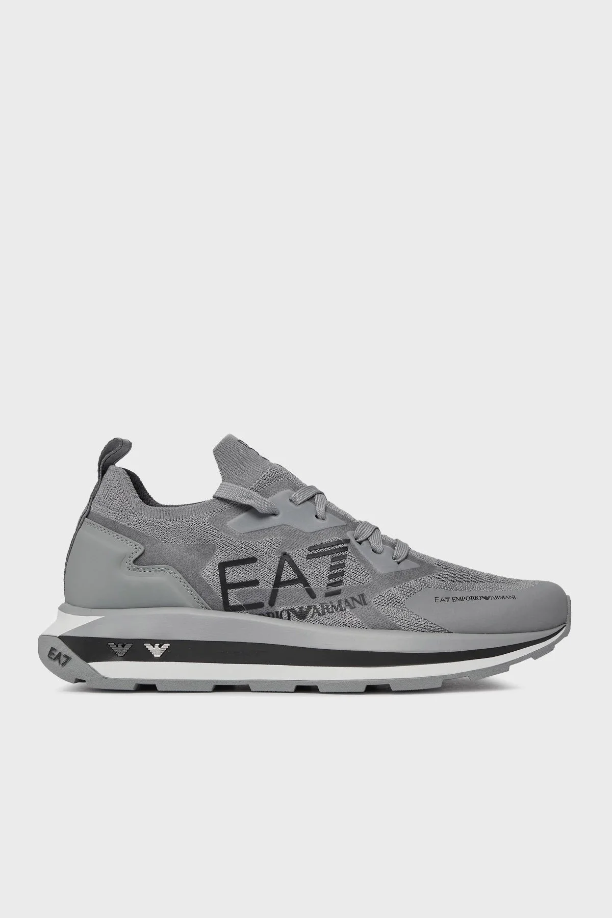 EA7 Bağcıklı Logolu Sneaker Unisex Ayakkabı X8X113 XK269 T531 GRİ-SİYAH - 1
