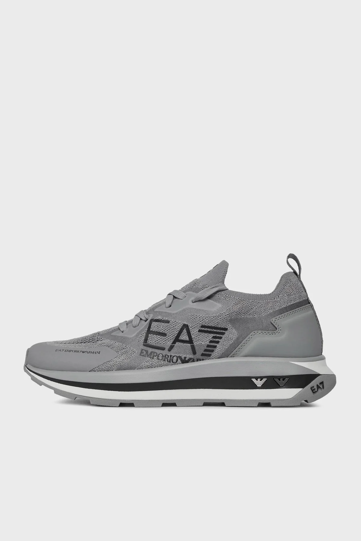 EA7 Bağcıklı Logolu Sneaker Unisex Ayakkabı X8X113 XK269 T531 GRİ-SİYAH - 2