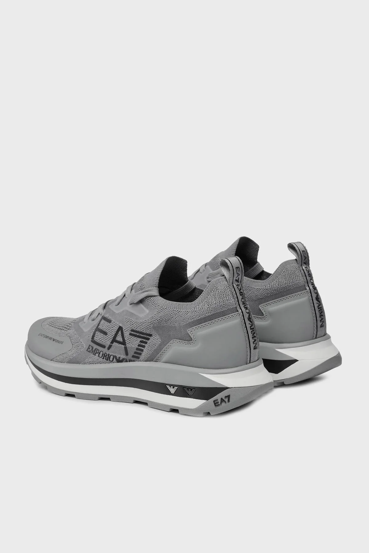 EA7 Bağcıklı Logolu Sneaker Unisex Ayakkabı X8X113 XK269 T531 GRİ-SİYAH - 3