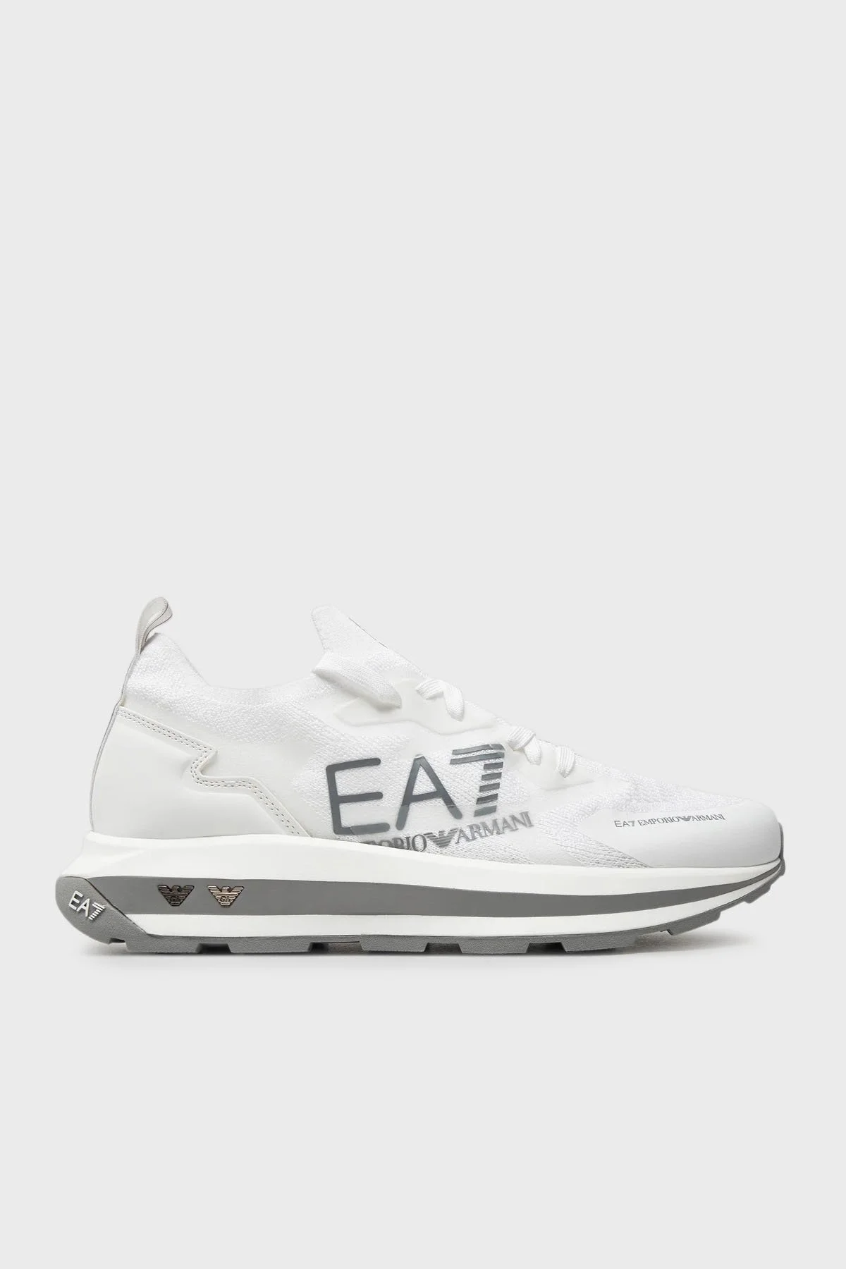 EA7 Bağcıklı Logolu Sneaker Unisex Ayakkabı X8X113 XK269 T542 BEYAZ-GRİ - 1