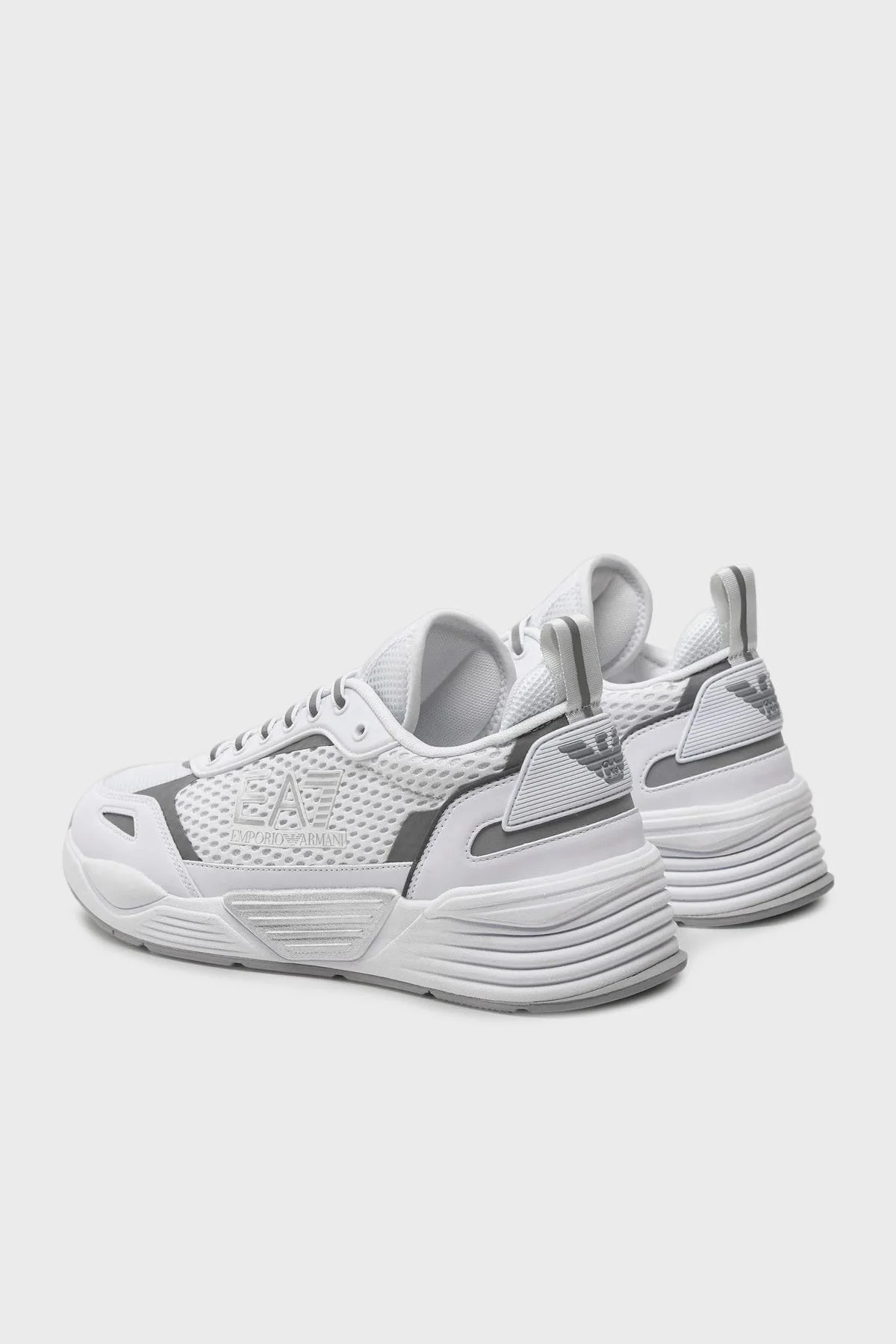 EA7 Bağcıklı Logolu Sneaker Unisex Ayakkabı X8X159 XK379 N069 BEYAZ-GÜMÜŞ - 9