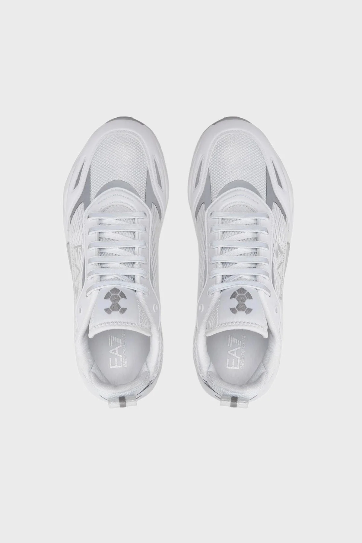 EA7 Bağcıklı Logolu Sneaker Unisex Ayakkabı X8X159 XK379 N069 BEYAZ-GÜMÜŞ - 10