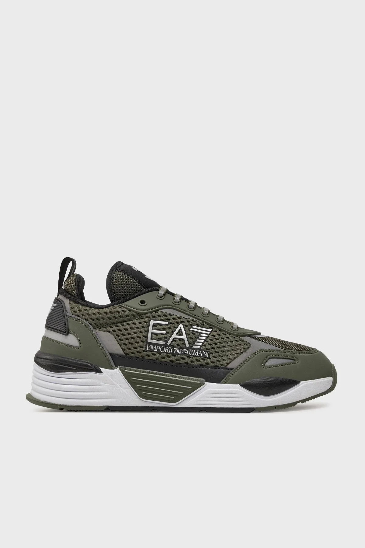 EA7 Bağcıklı Logolu Sneaker Unisex Ayakkabı X8X159 XK379 T665 HAKİ-SİYAH - 1