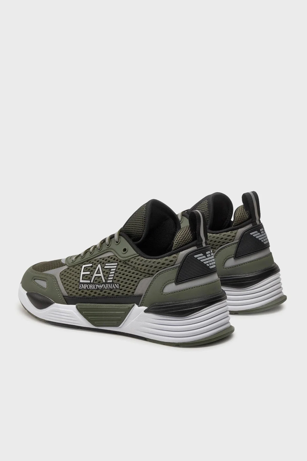 EA7 Bağcıklı Logolu Sneaker Unisex Ayakkabı X8X159 XK379 T665 HAKİ-SİYAH - 3