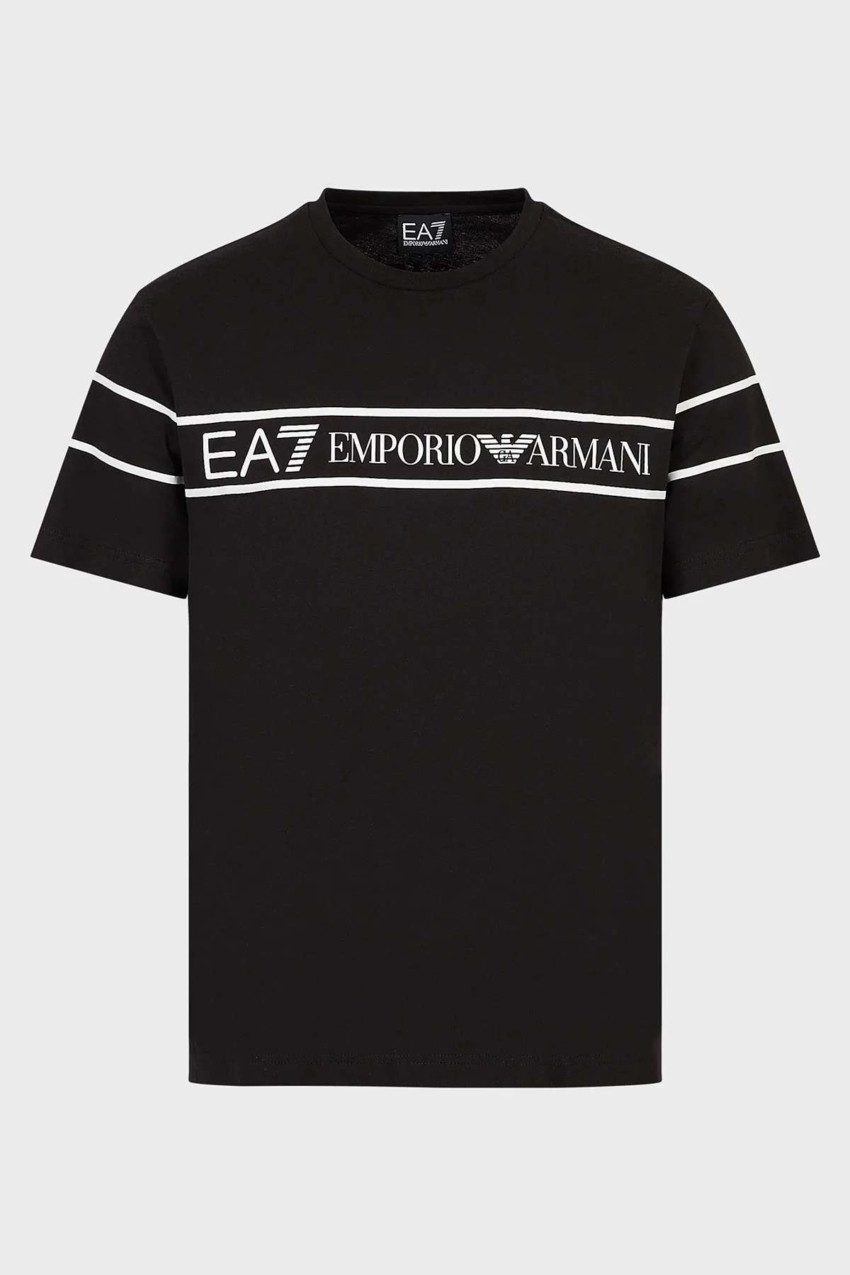 EA7 Baskılı % 100 Pamuk Regular Fit Bisiklet Yaka Erkek T Shirt 3RPT46 PJ02Z 0200 SİYAH - 3