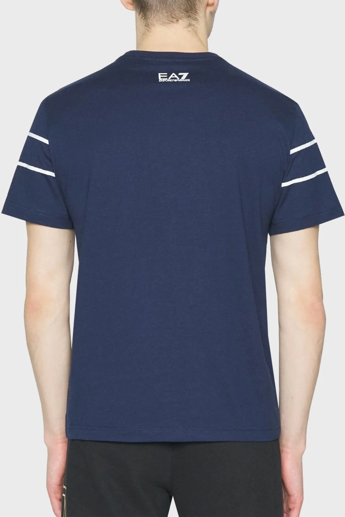 EA7 Baskılı % 100 Pamuk Regular Fit Bisiklet Yaka Erkek T Shirt 3RPT46 PJ02Z 1554 LACİVERT - 2