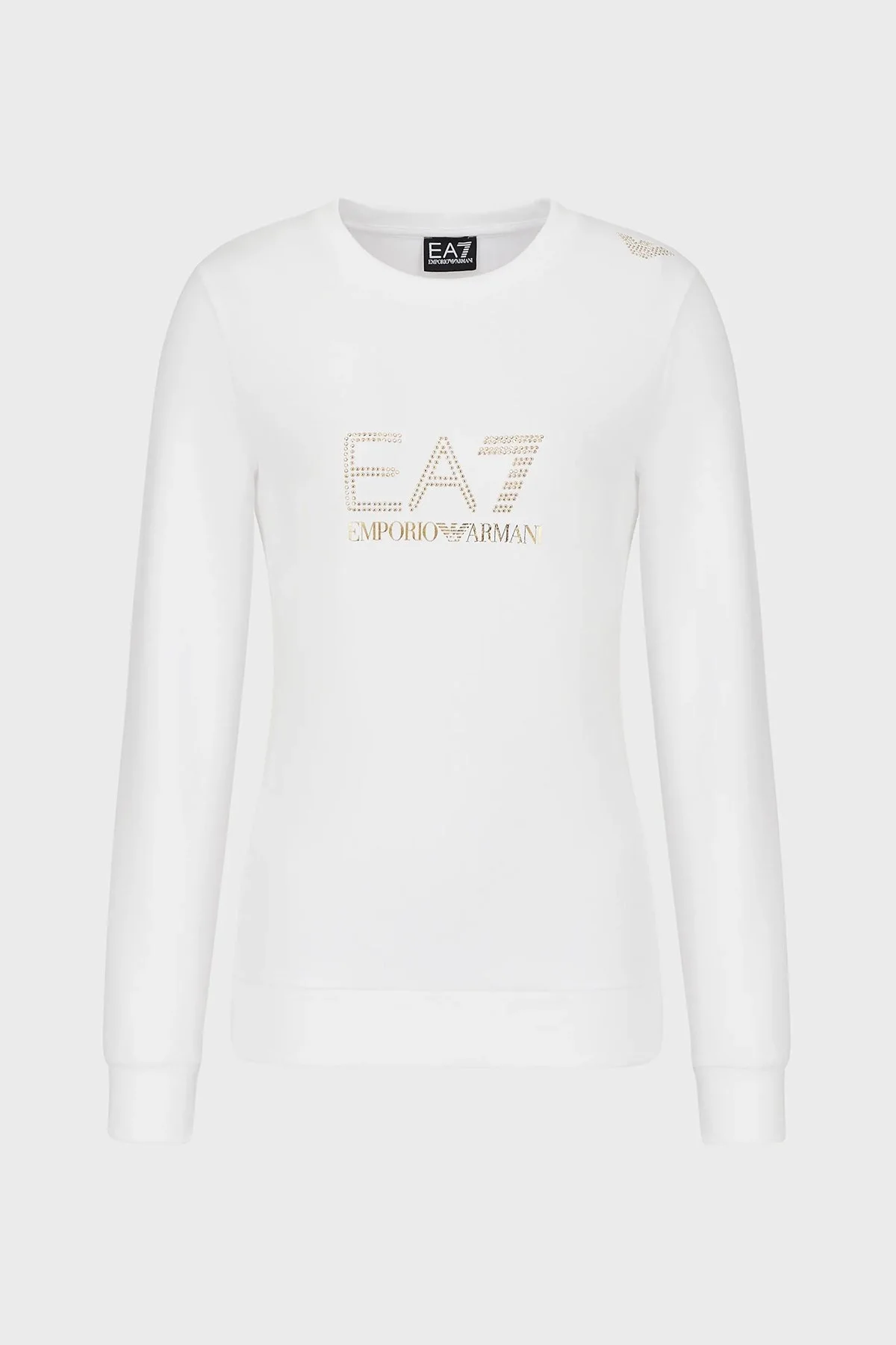 EA7 Baskılı Regular Fit Bisiklet Yaka Bayan Sweat 8NTM45 TJ9RZ 1100 BEYAZ - 3
