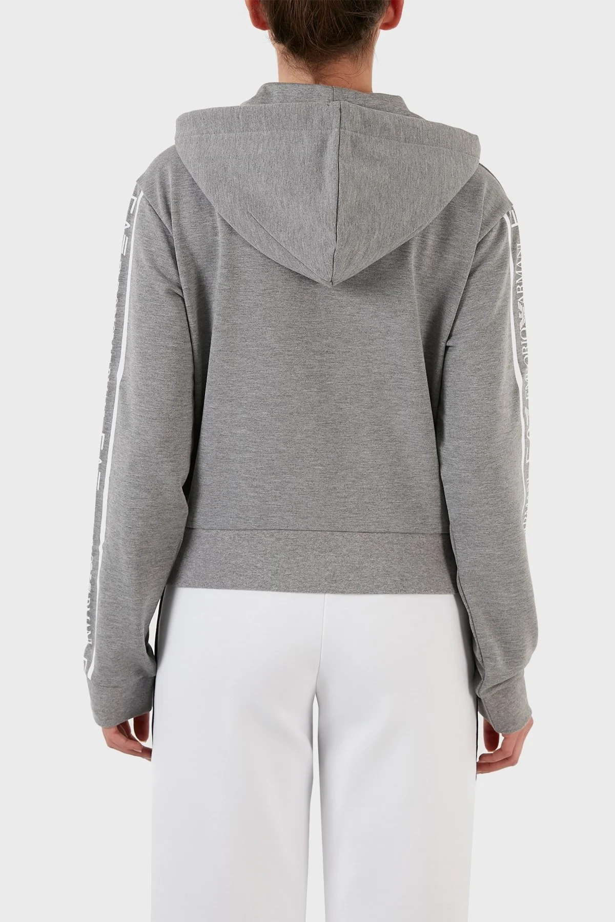 EA7 Baskılı Regular Fit Kapüşonlu Bayan Sweat 6KTM08 TJAVZ 3905 GRİ - 6