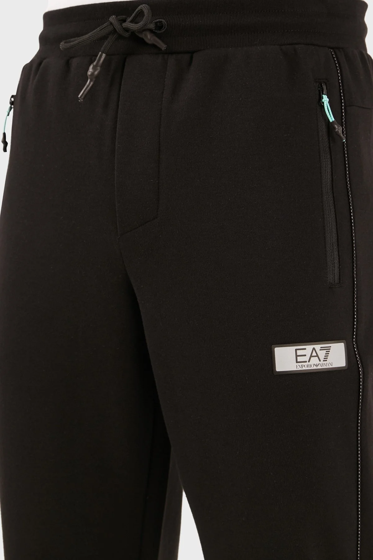 EA7 Belden Bağlamalı Cepli Pamuk Karışımlı Spor Erkek Pantolon 3DPP71 PJUWZ 1200 SİYAH - 10