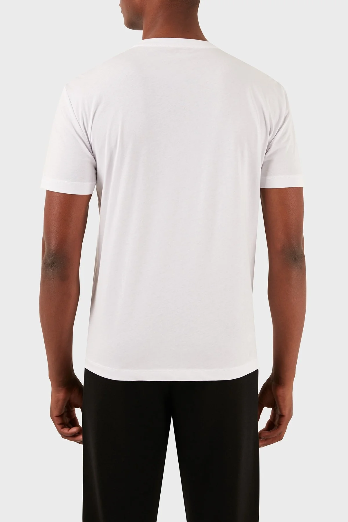 EA7 Bisiklet Yaka % 100 Pamuk Regular Fit Erkek T Shirt 3DPT07 PJM9Z 1100 BEYAZ - 3