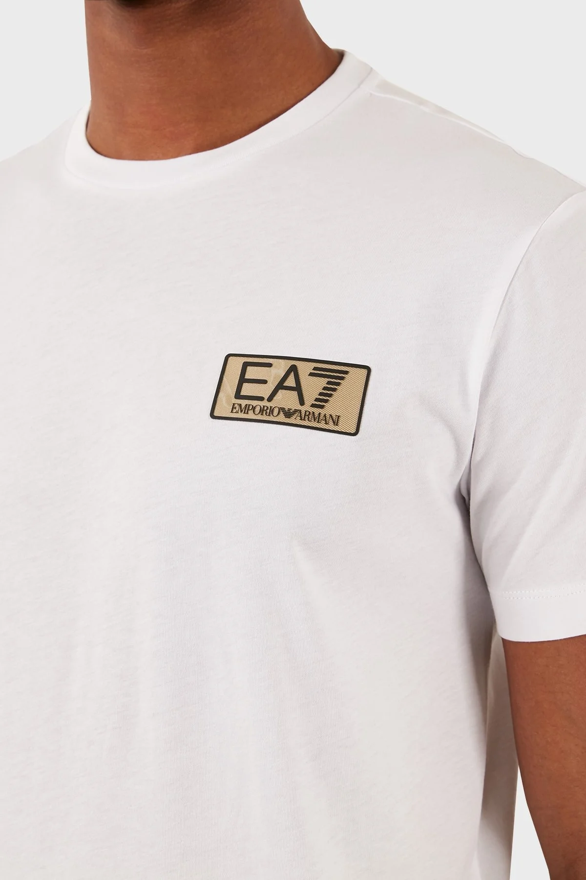 EA7 Bisiklet Yaka % 100 Pamuk Regular Fit Erkek T Shirt 3DPT07 PJM9Z 1100 BEYAZ - 5