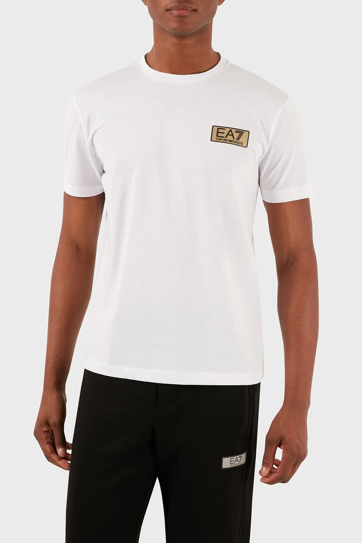 EA7 Bisiklet Yaka % 100 Pamuk Regular Fit Erkek T Shirt 3DPT07 PJM9Z 1100 BEYAZ - 6