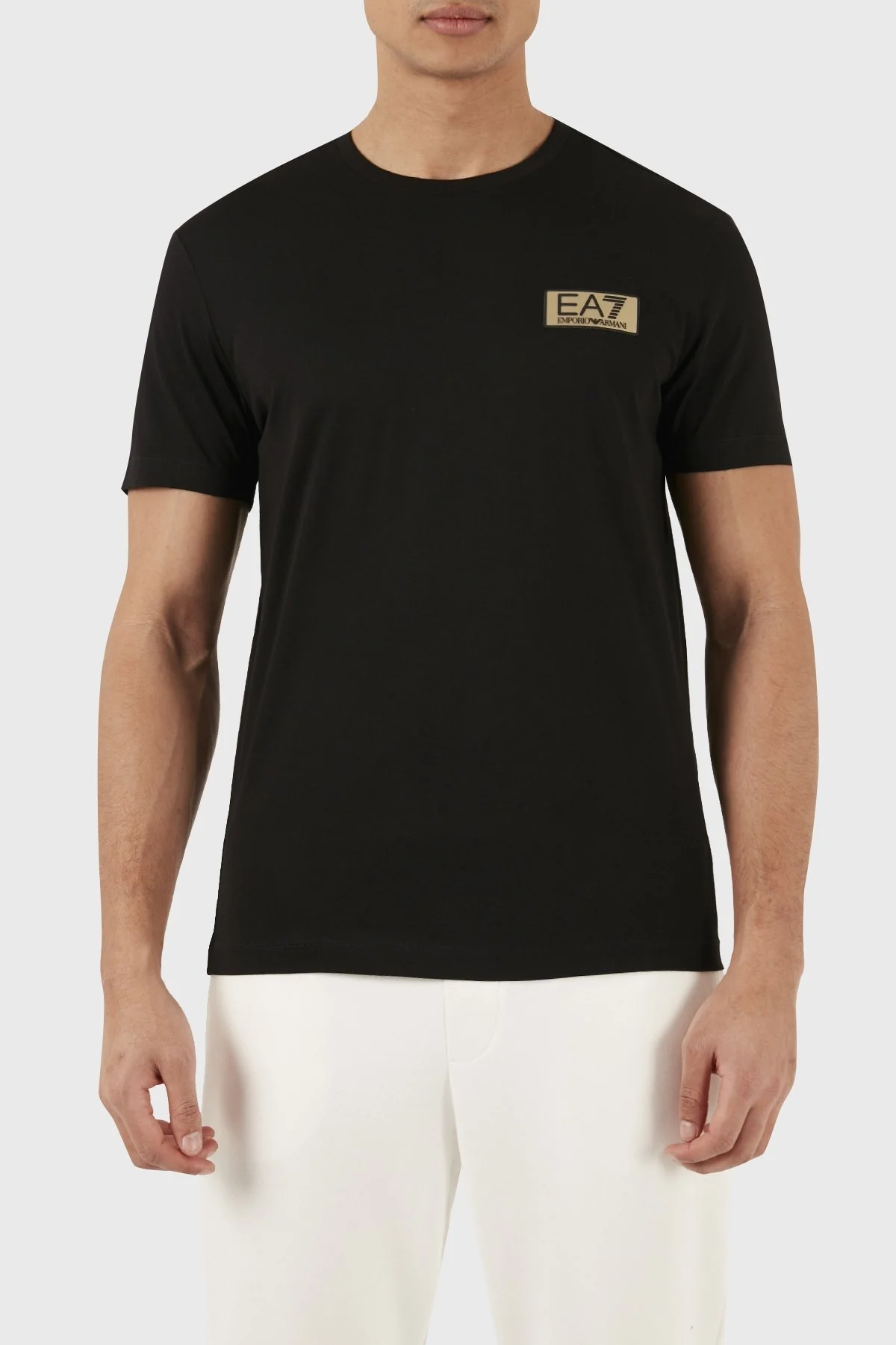 EA7 Bisiklet Yaka % 100 Pamuk Regular Fit Erkek T Shirt 3DPT07 PJM9Z 1200 SİYAH - 1