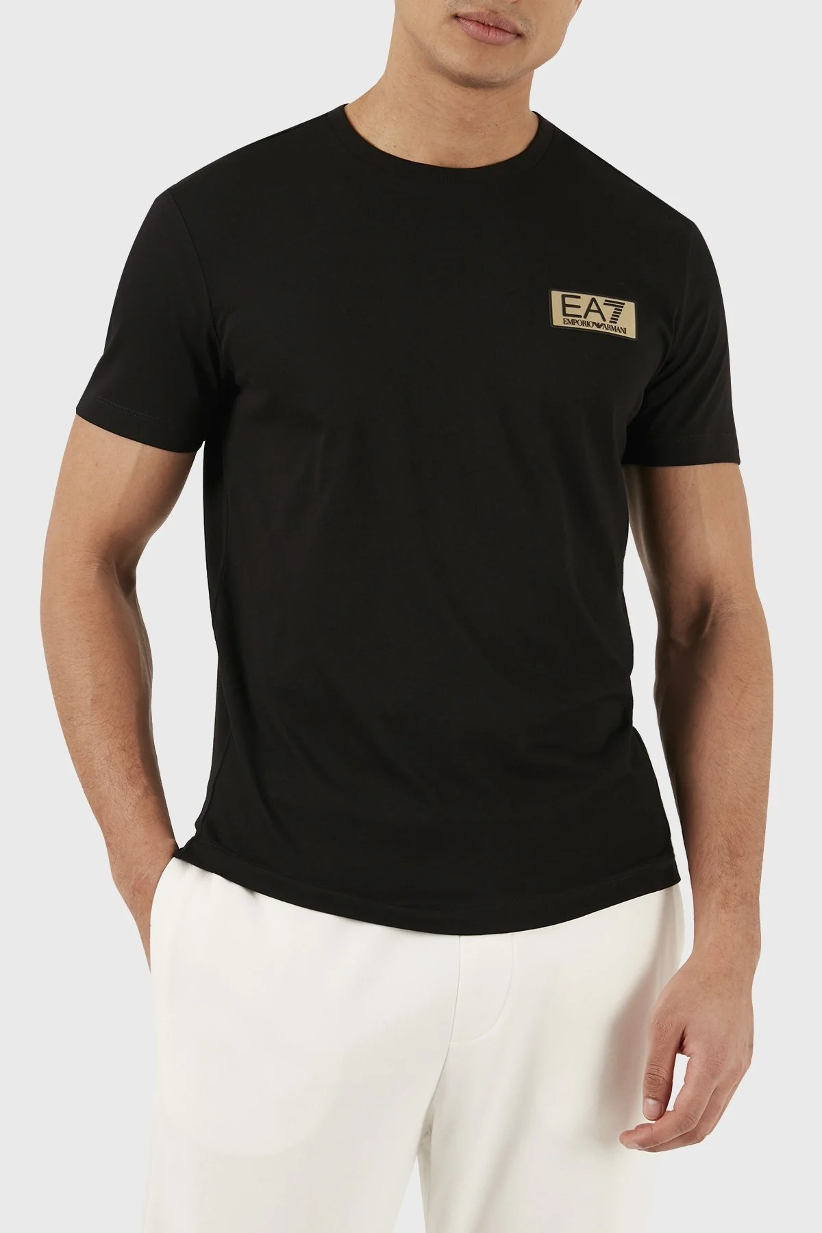 EA7 Bisiklet Yaka % 100 Pamuk Regular Fit Erkek T Shirt 3DPT07 PJM9Z 1200 SİYAH - 4