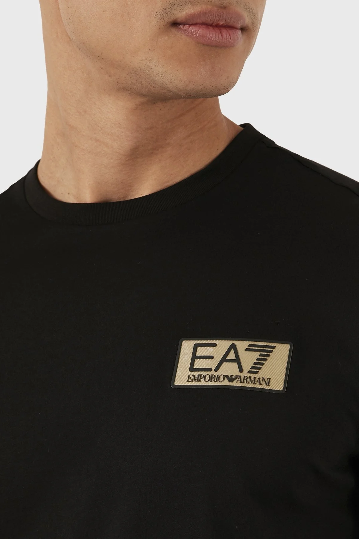 EA7 Bisiklet Yaka % 100 Pamuk Regular Fit Erkek T Shirt 3DPT07 PJM9Z 1200 SİYAH - 5