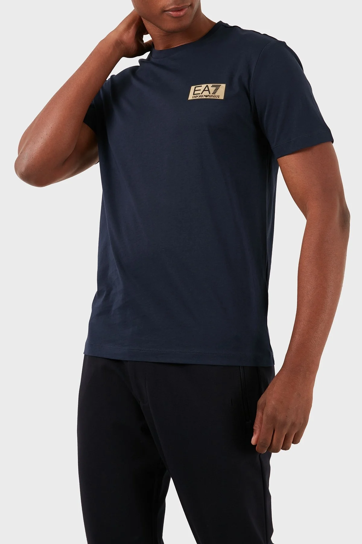 EA7 Bisiklet Yaka % 100 Pamuk Regular Fit Erkek T Shirt 3DPT07 PJM9Z 1554 LACİVERT - 6