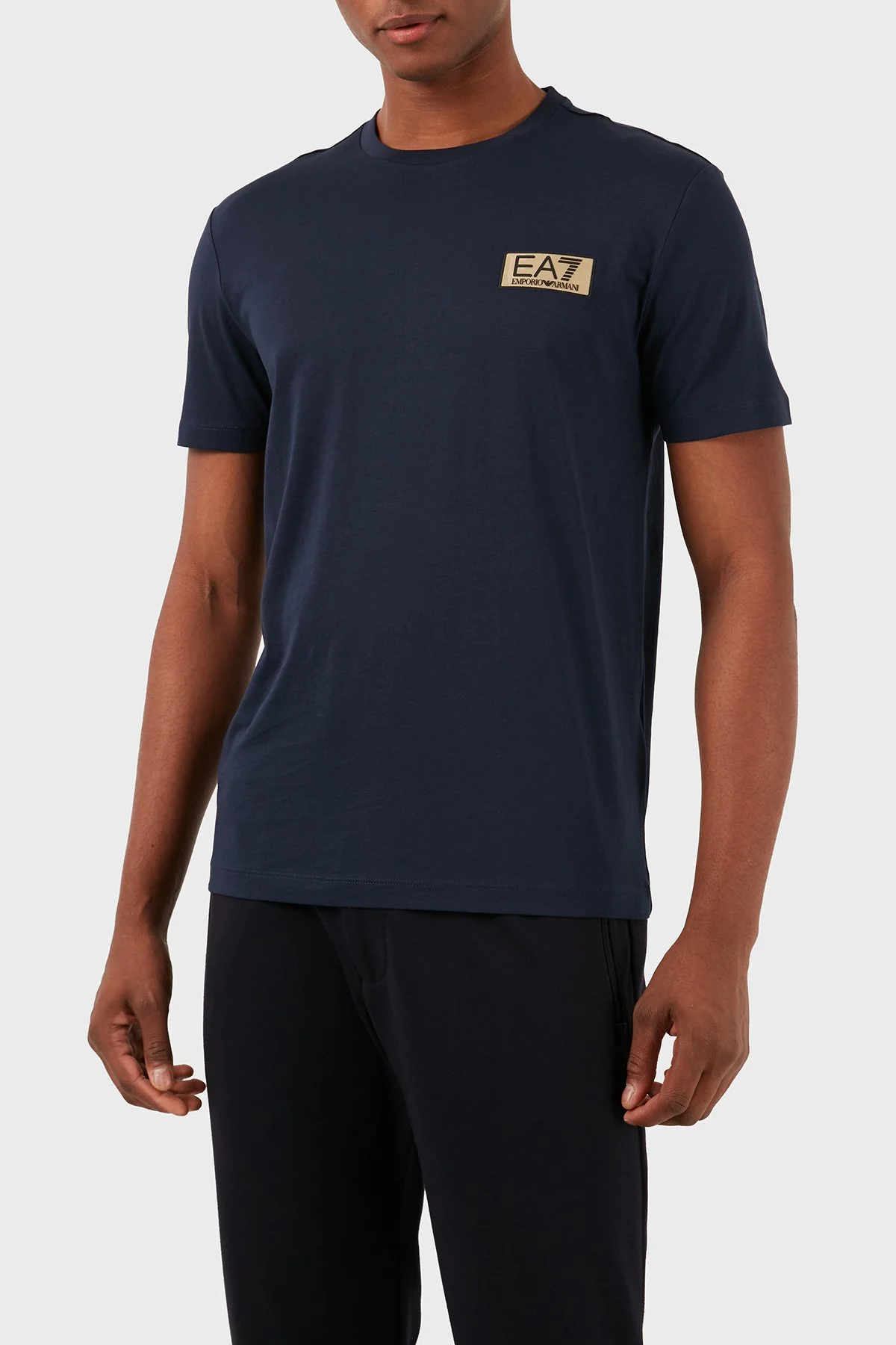 EA7 Bisiklet Yaka % 100 Pamuk Regular Fit Erkek T Shirt 3DPT07 PJM9Z 1554 LACİVERT - 1