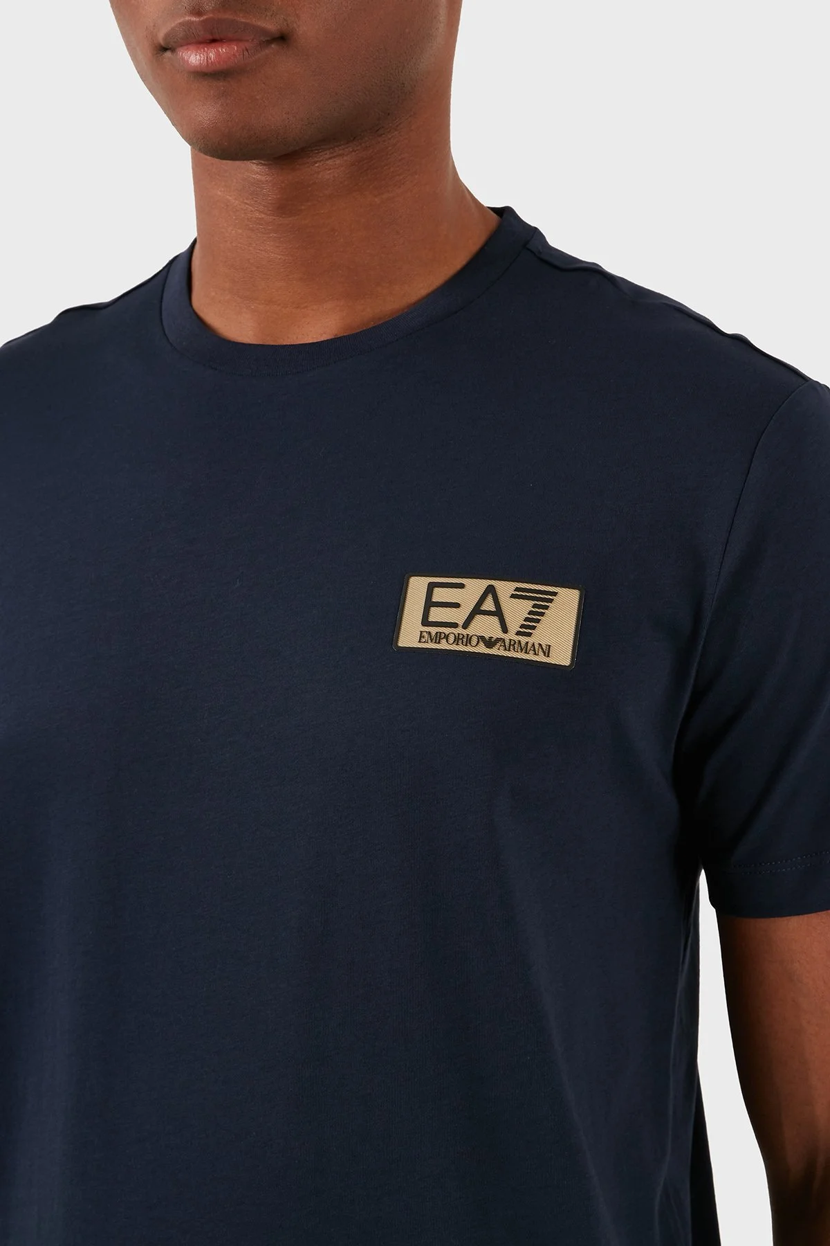 EA7 Bisiklet Yaka % 100 Pamuk Regular Fit Erkek T Shirt 3DPT07 PJM9Z 1554 LACİVERT - 4