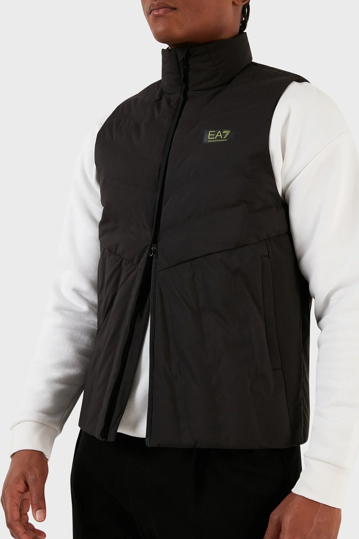 EA7 Cepli Fermuarlı Dik Yaka Dolgulu Şişme Erkek Yelek 6RPQ04 PN8MZ 1200 SİYAH - 2